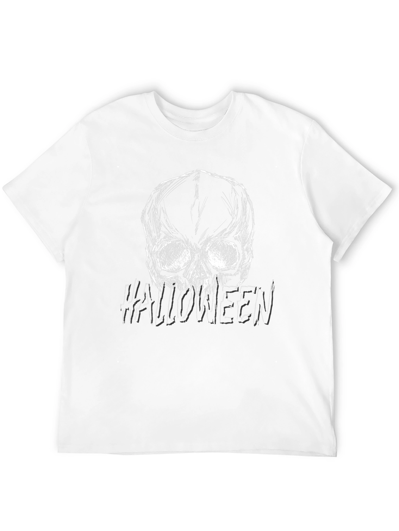 Halloween Skull Graphic Tee - Mens Black T-Shirt