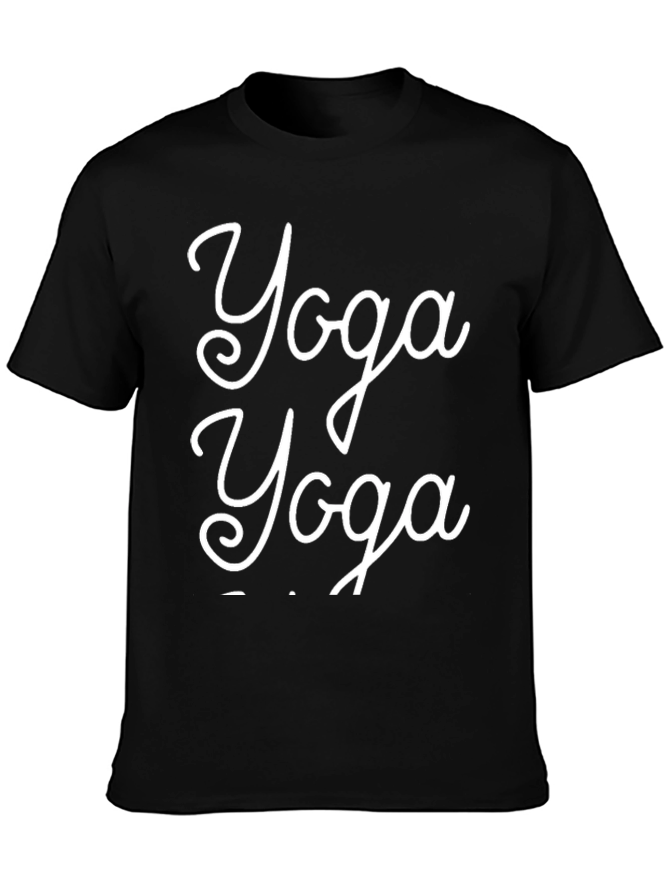 Yoga T-Shirt - Black Cotton - Trendy Design