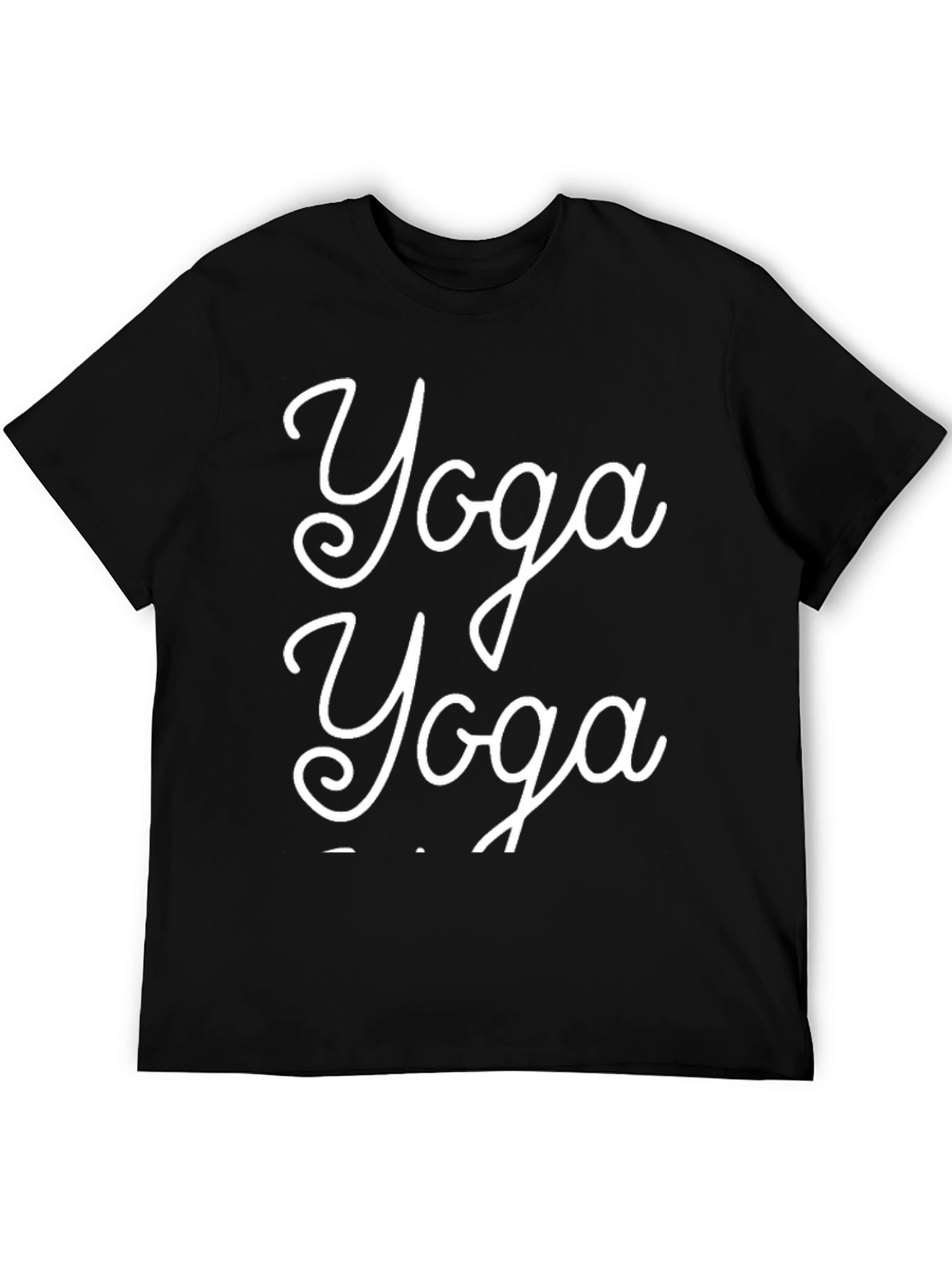 Yoga T-Shirt - Black Cotton - Trendy Design