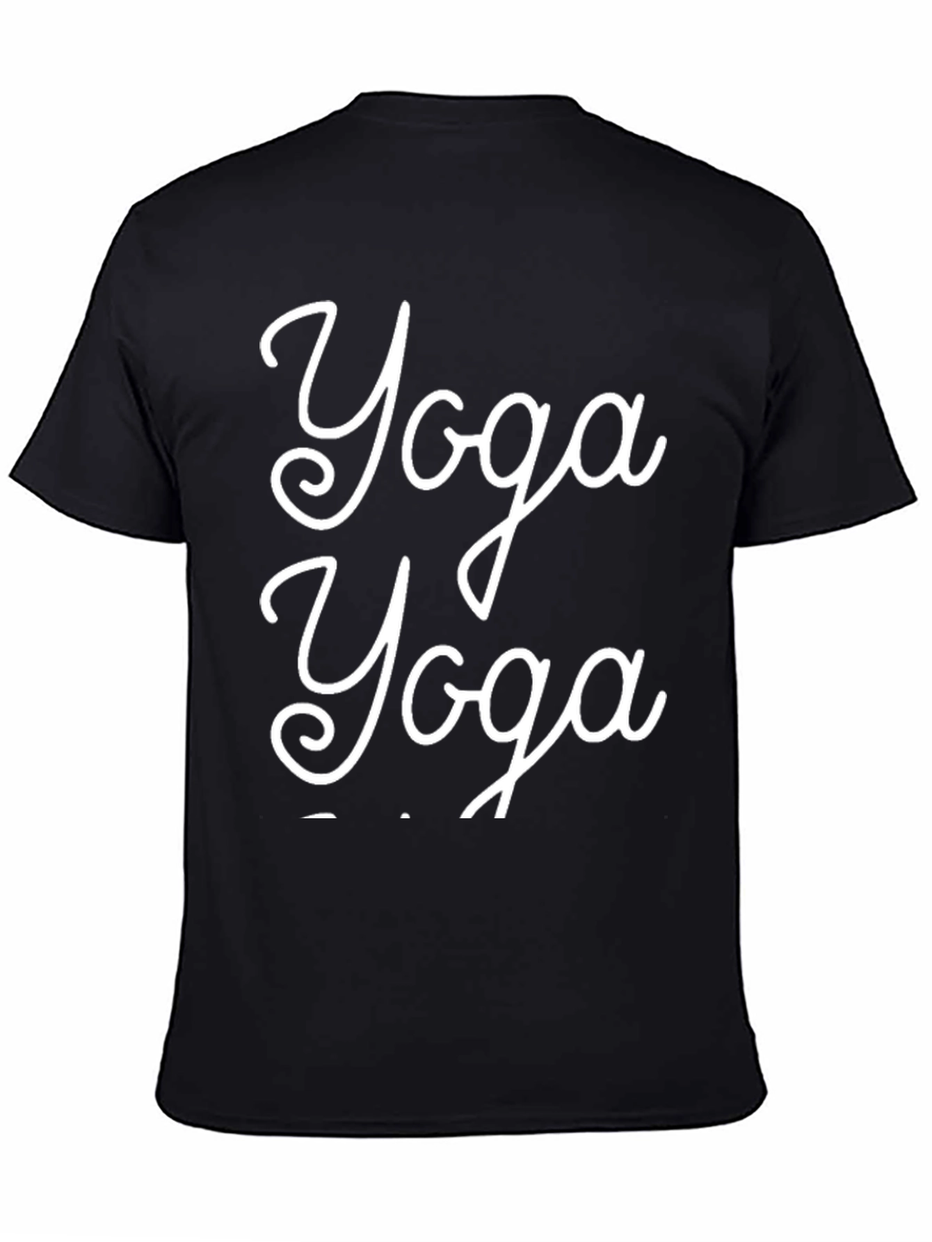 Yoga T-Shirt - Black Cotton - Trendy Design