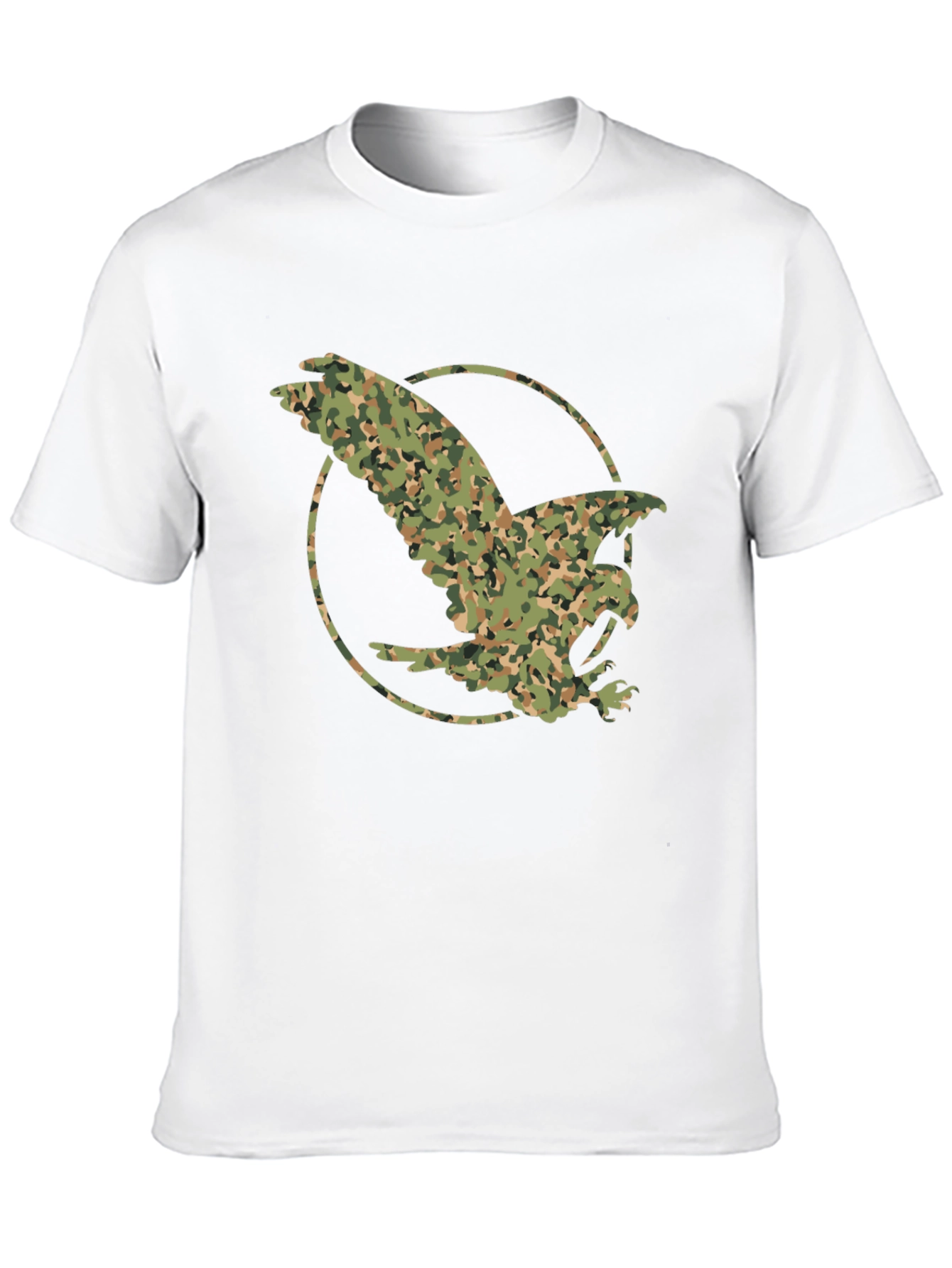 Camouflage Eagle Graphic Tee - Black
