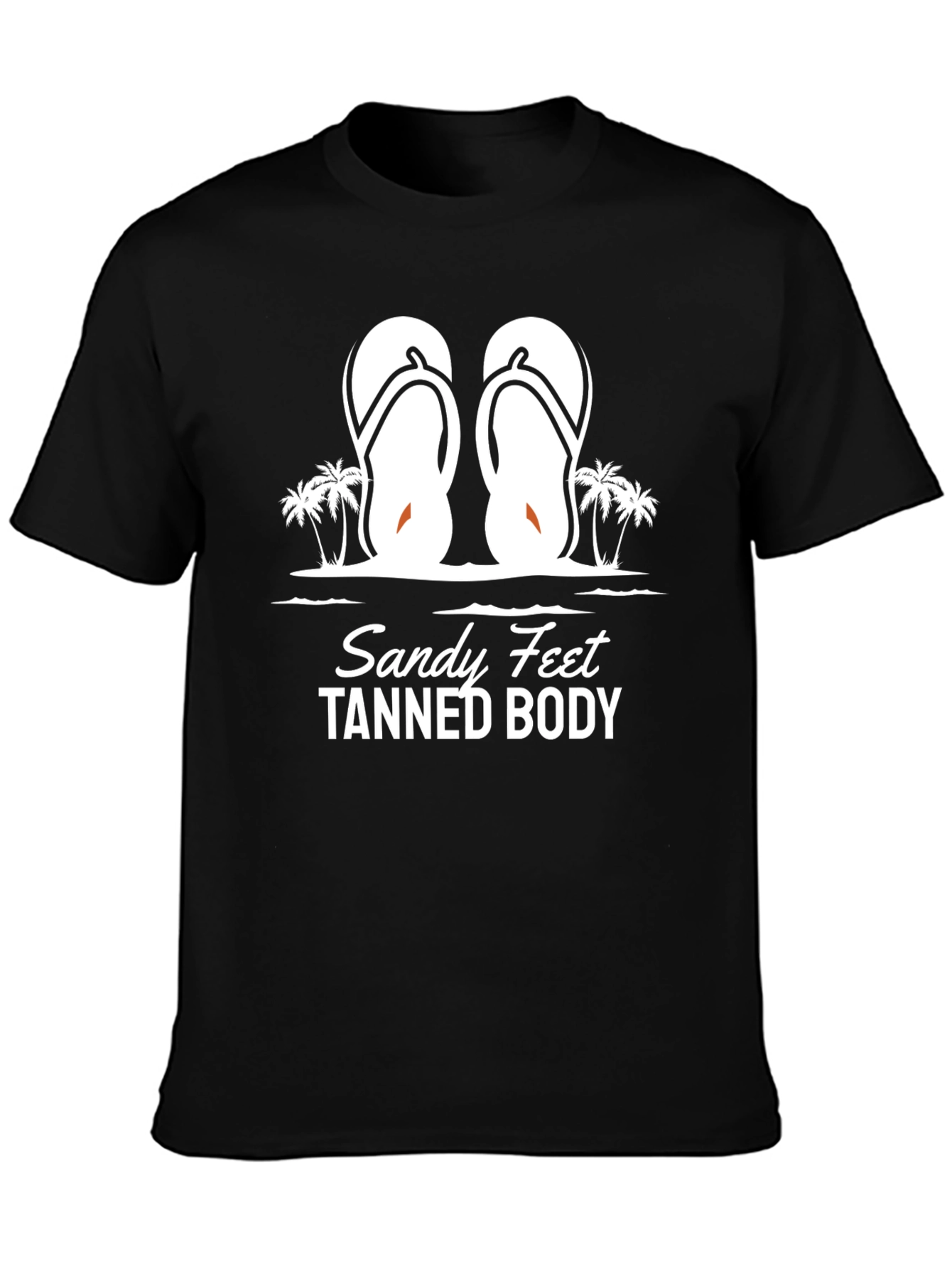 Sandy Feet Tanned Body Black Graphic T-Shirt