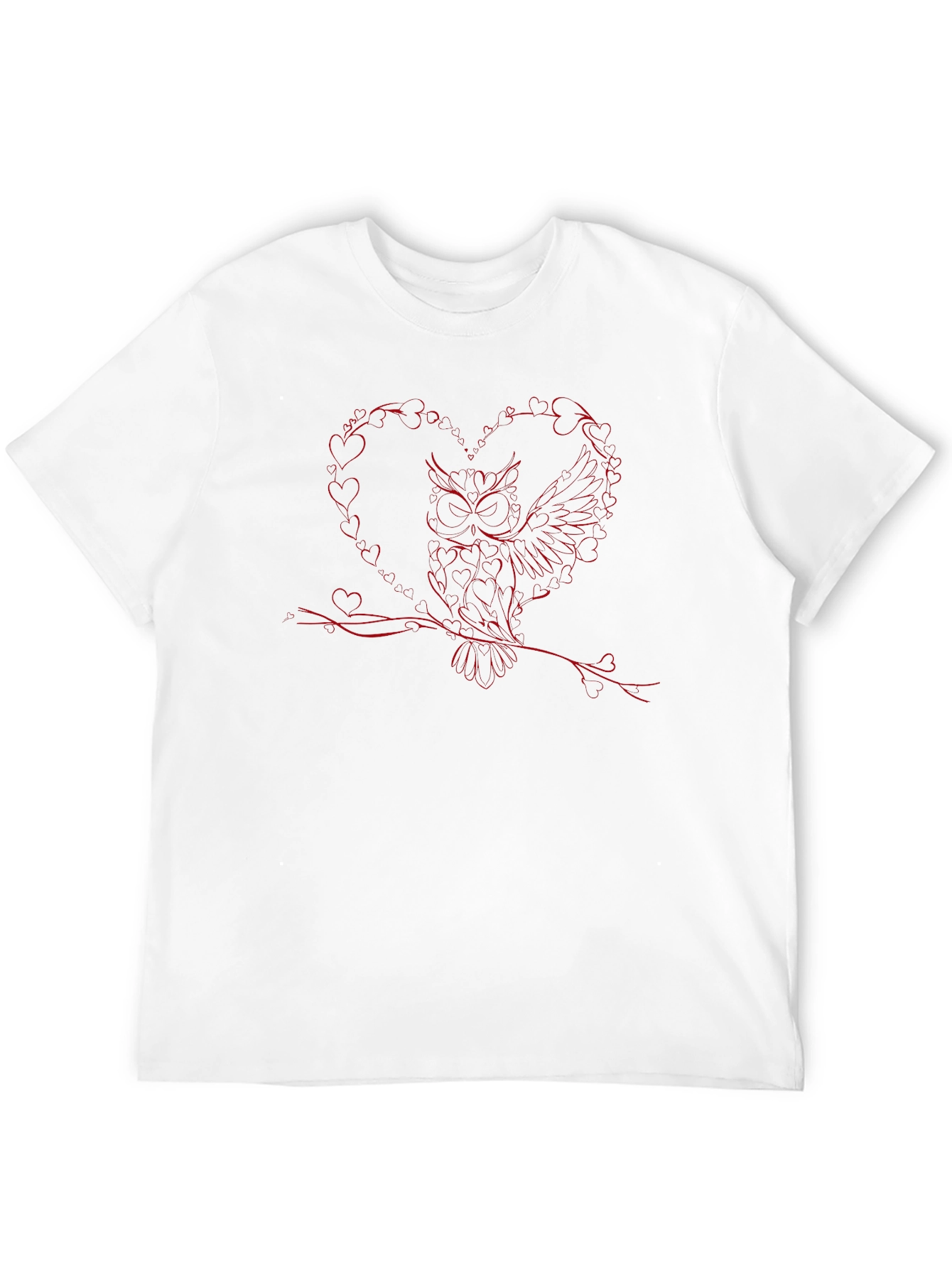 Owl Heart Valentines Day Graphic T-Shirt