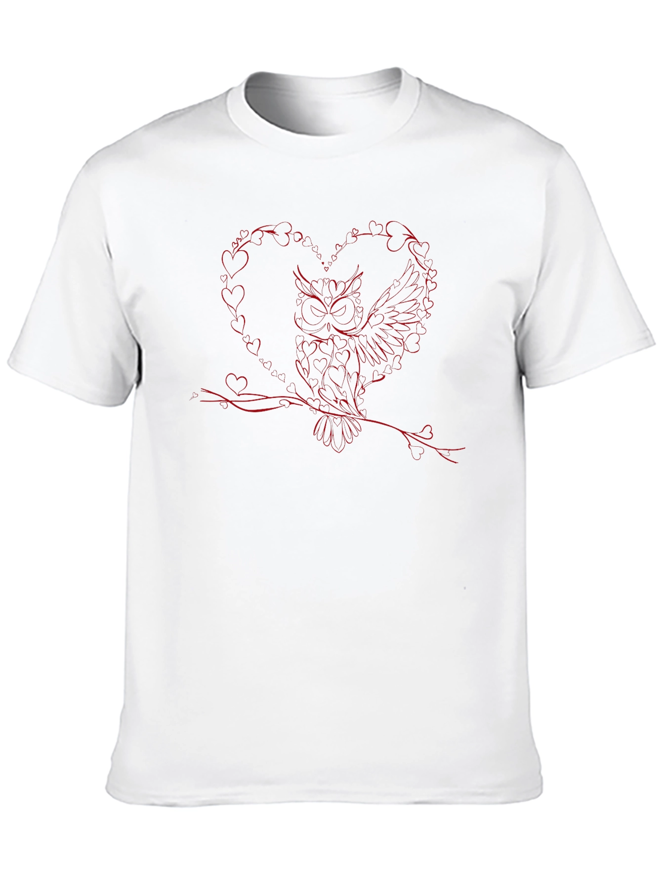 Owl Heart Valentines Day Graphic T-Shirt