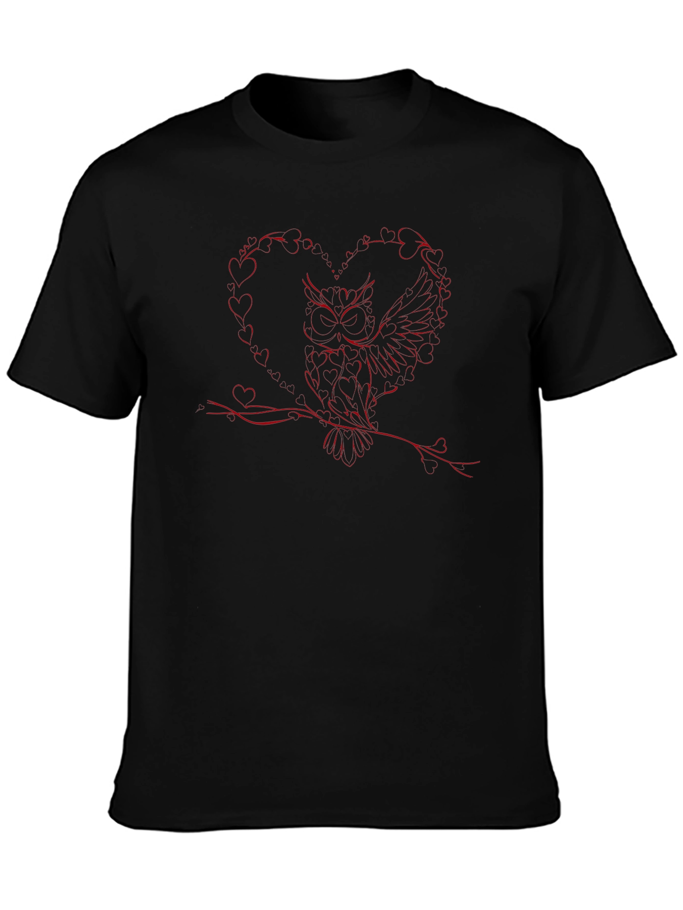 Owl Heart Valentines Day Graphic T-Shirt
