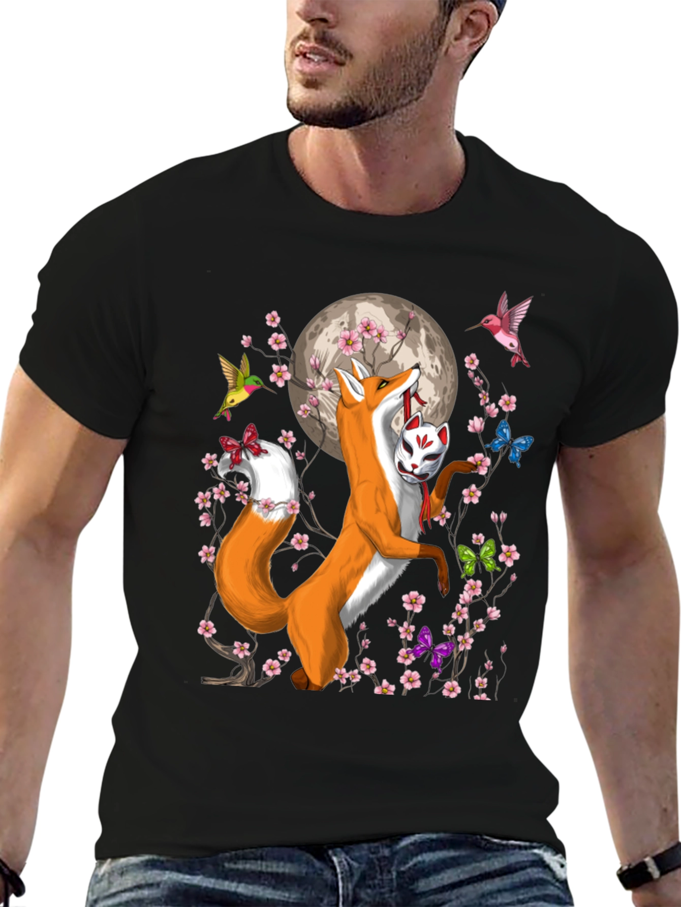 Fox & Mask Graphic T-Shirt - Unisex