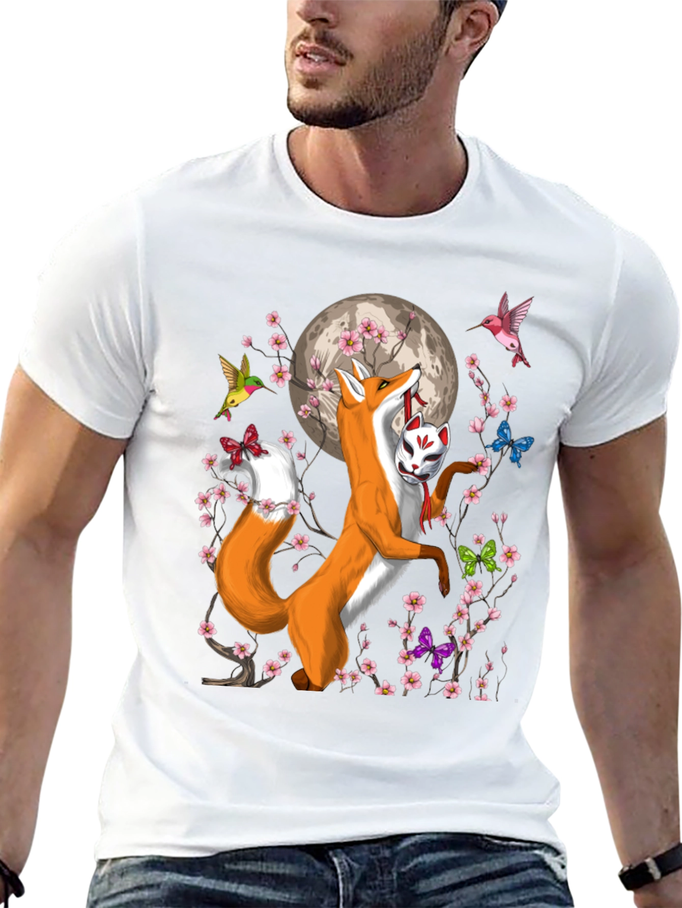 Fox & Mask Graphic T-Shirt - Unisex