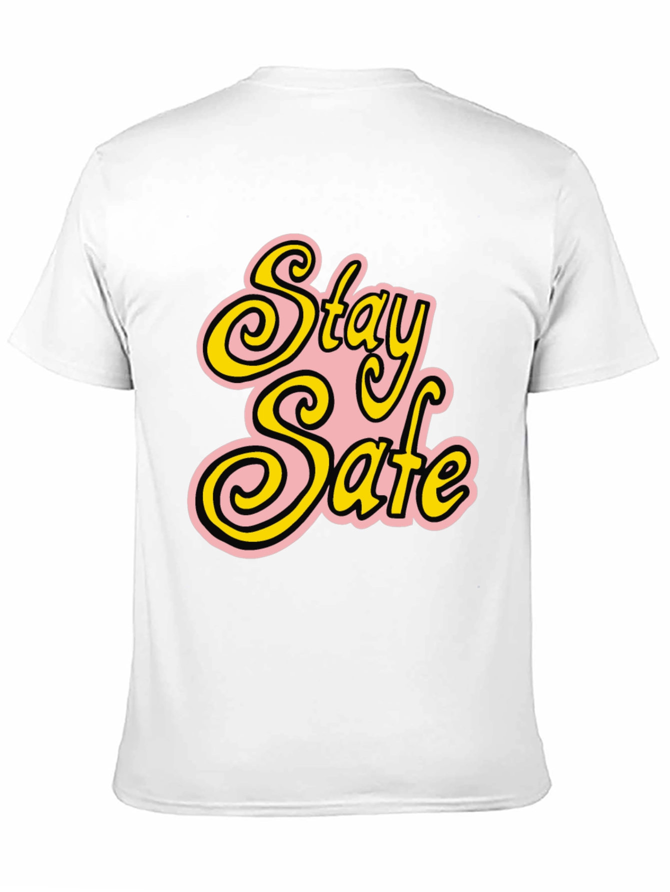 Stay Safe Graphic T-Shirt - Black Cotton Blend
