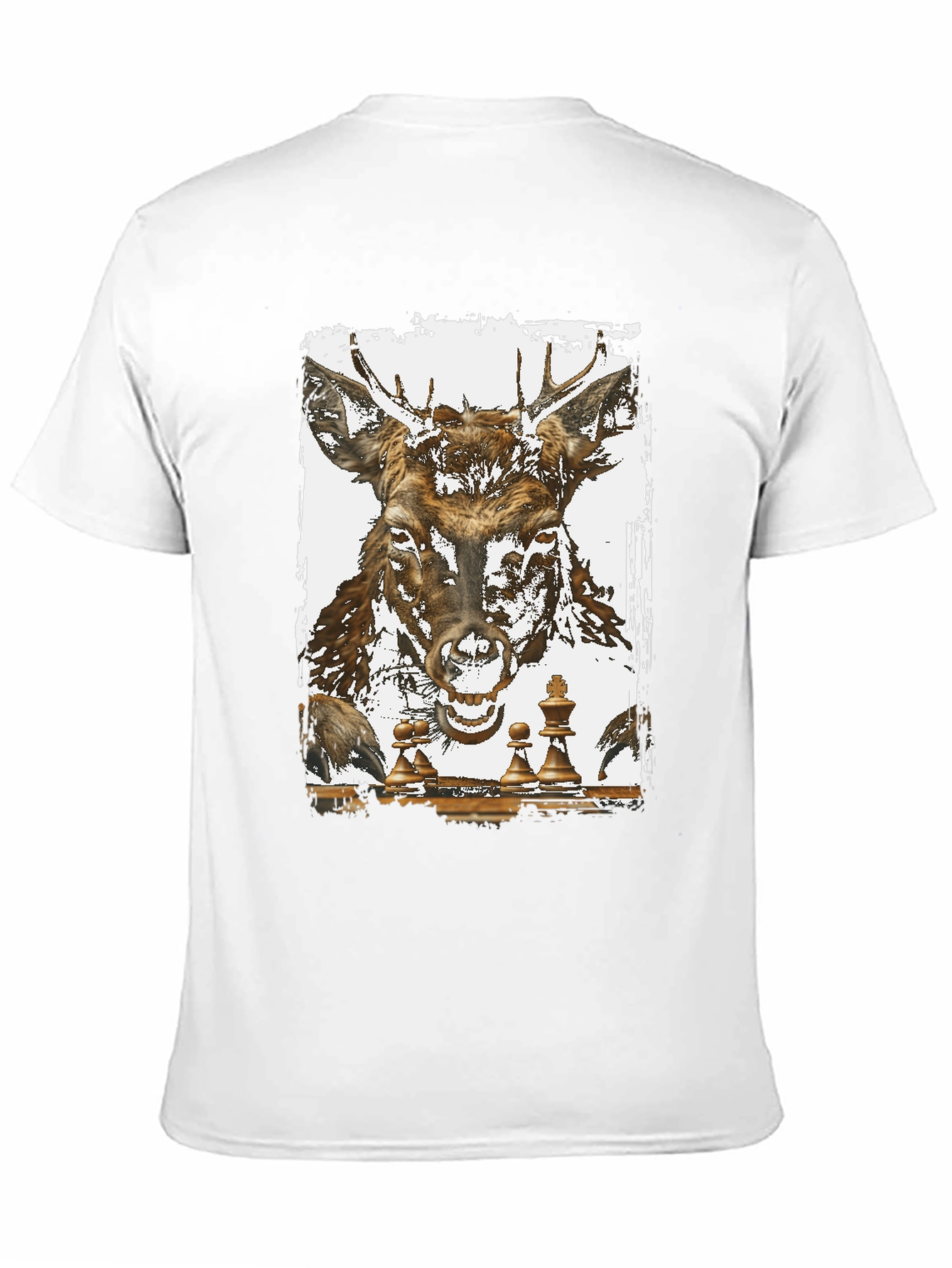 Deer Chess Graphic Tee - Unique Animal Art T-Shirt