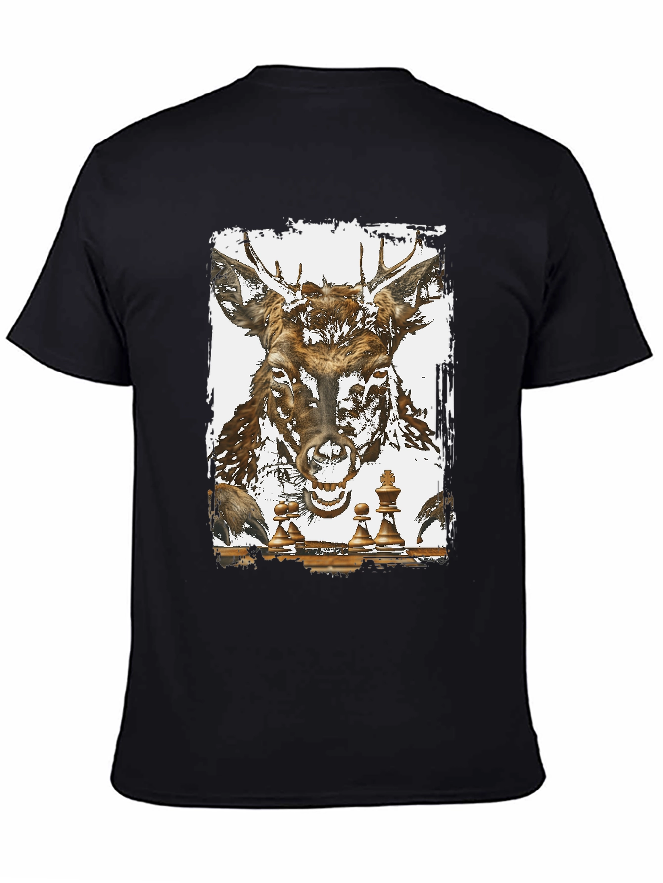 Deer Chess Graphic Tee - Unique Animal Art T-Shirt