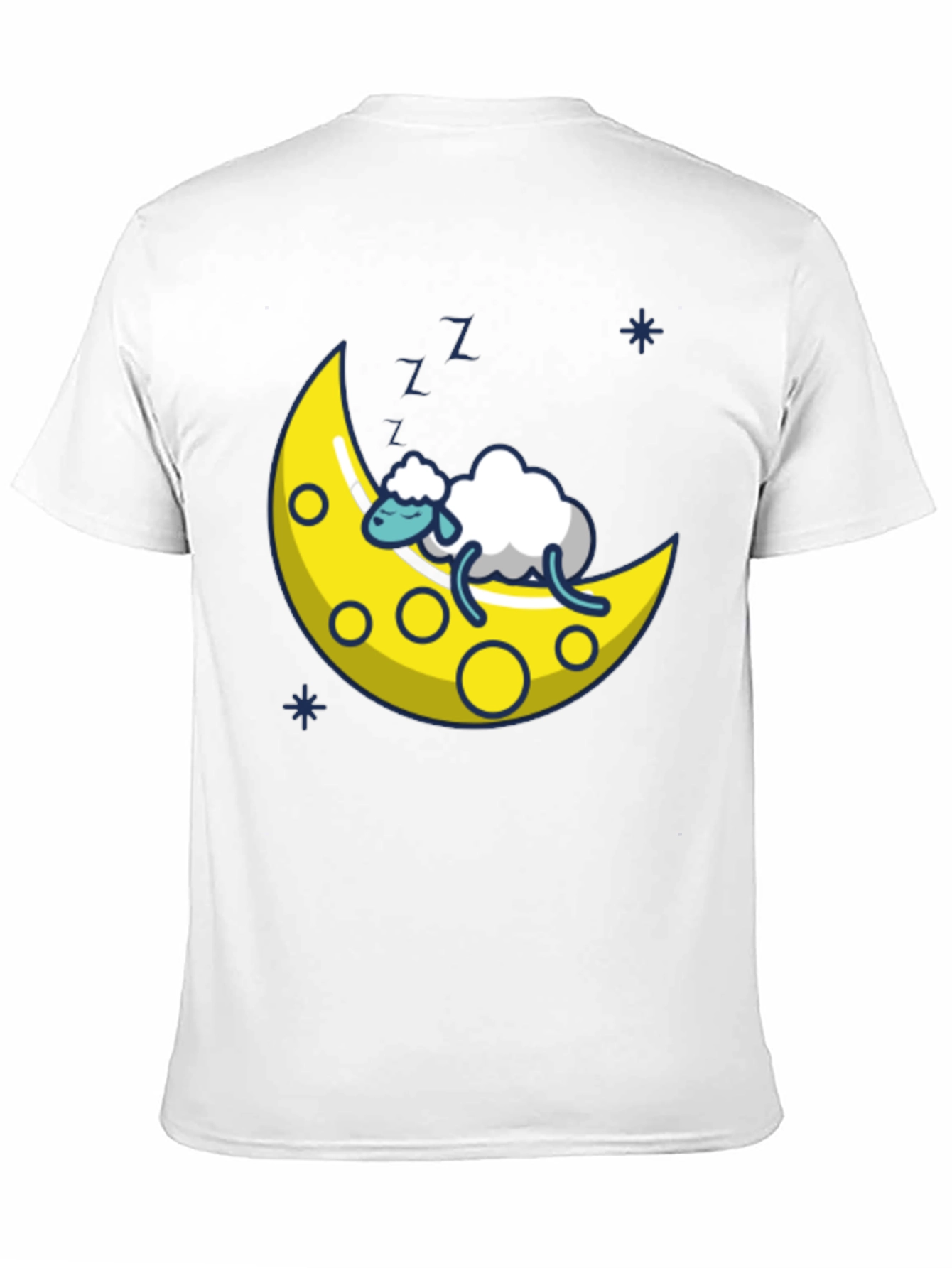Dreamy Sheep on the Moon T-Shirt - Black