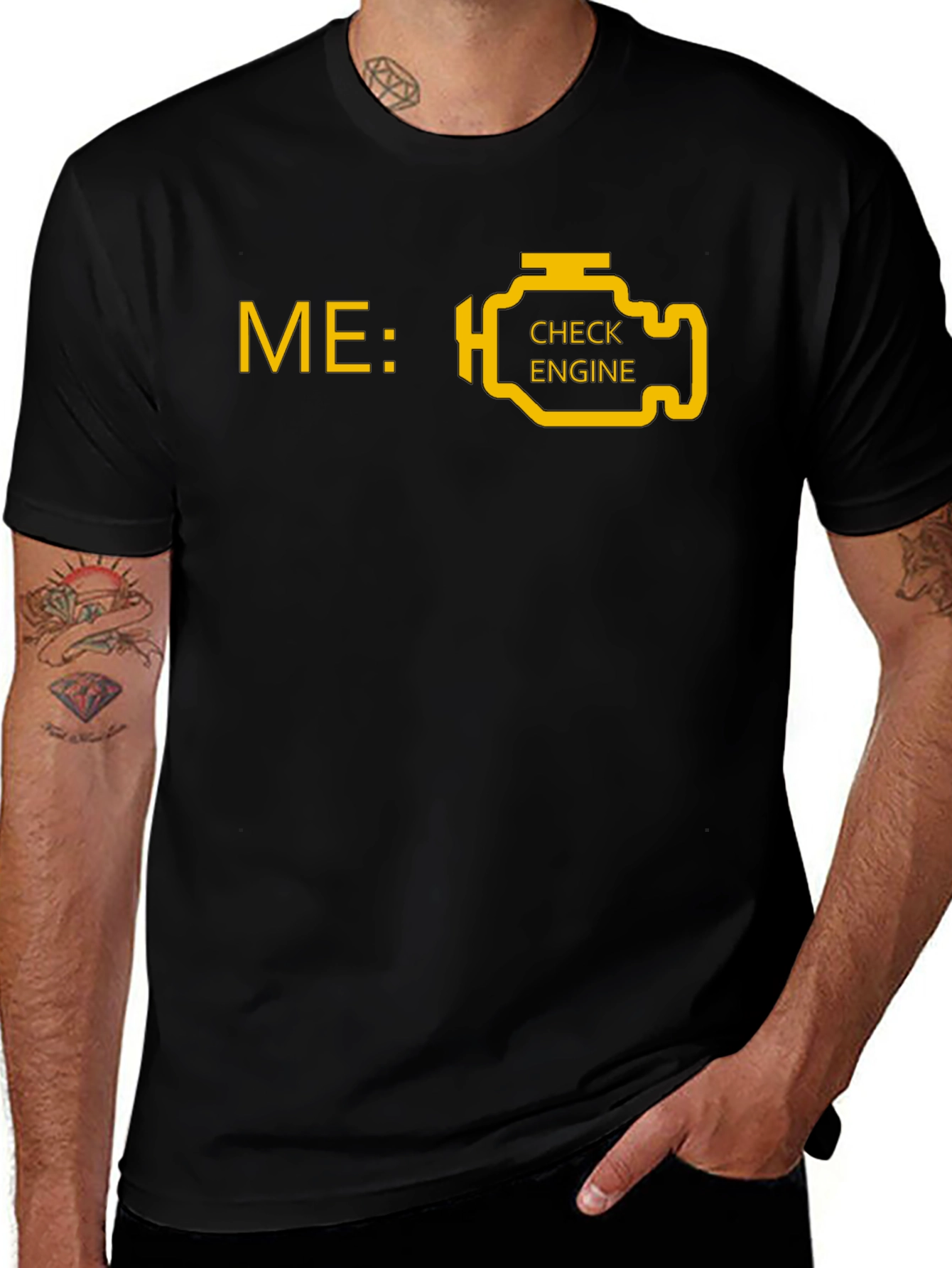 Check Engine T-Shirt - Funny Car Mechanic Tee
