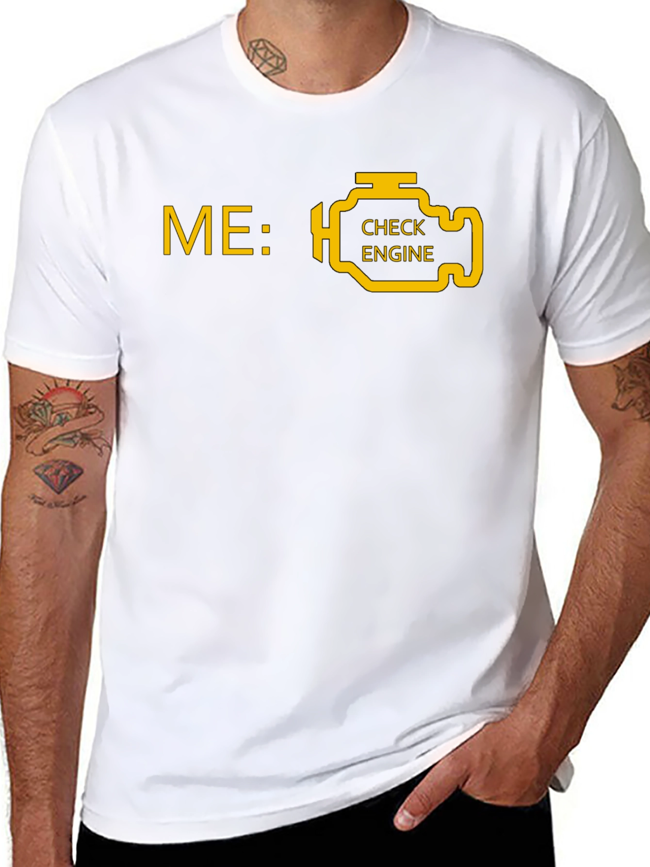 Check Engine T-Shirt - Funny Car Mechanic Tee