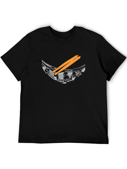 Drum Kit T-Shirt: Black Band Tee for Drummers