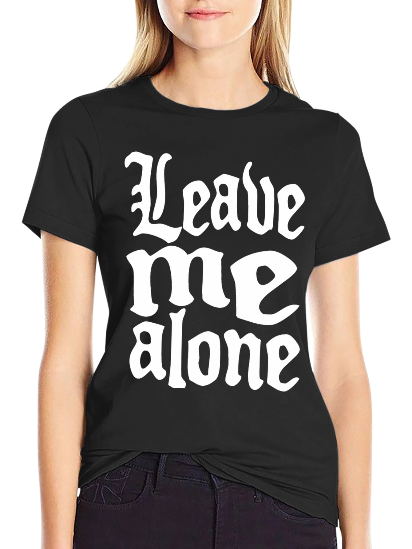 Leave Me Alone Black Graphic Tee