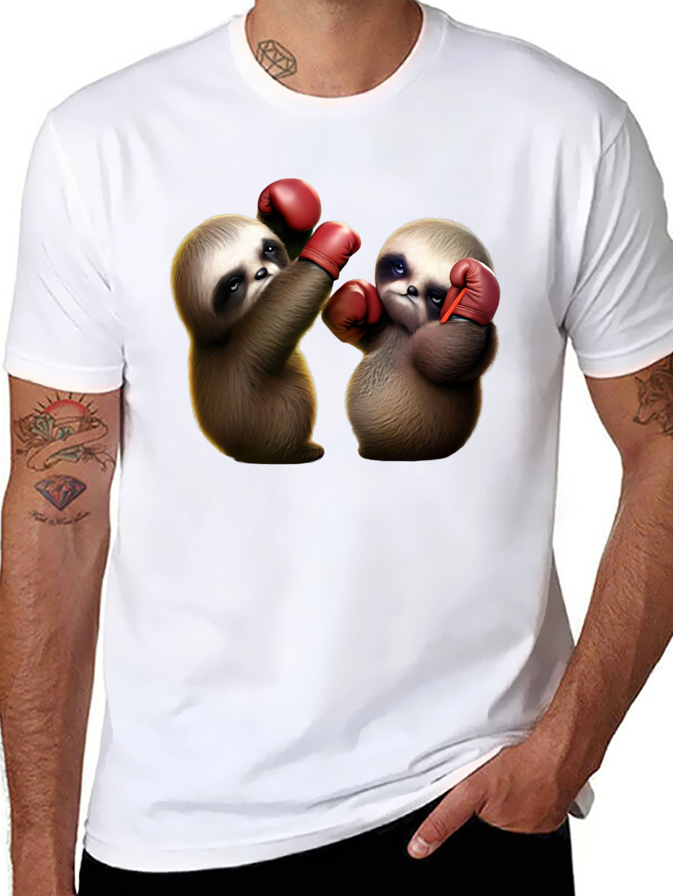 Boxing Sloth Graphic Tee