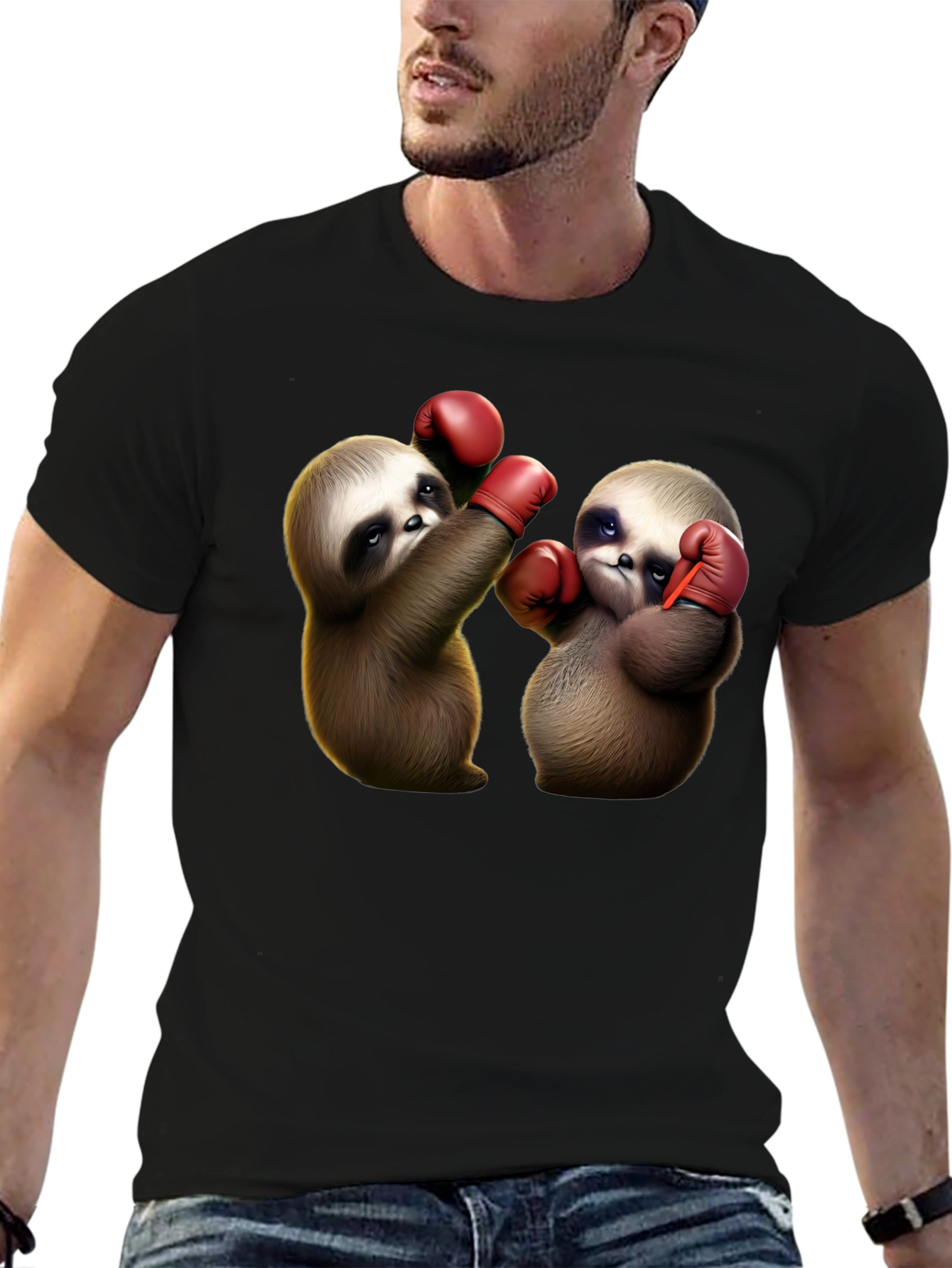 Boxing Sloth Graphic Tee