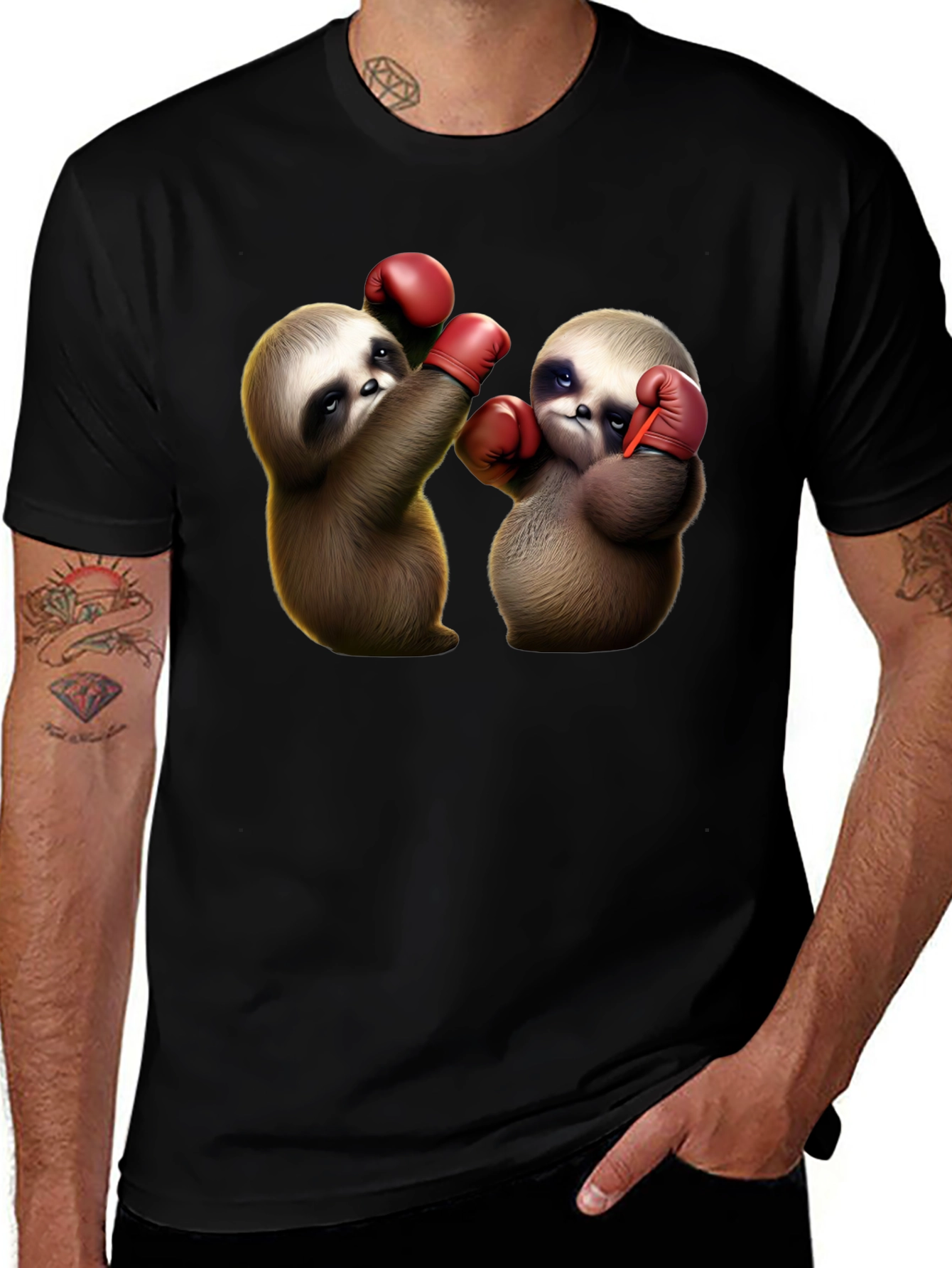 Boxing Sloth Graphic Tee