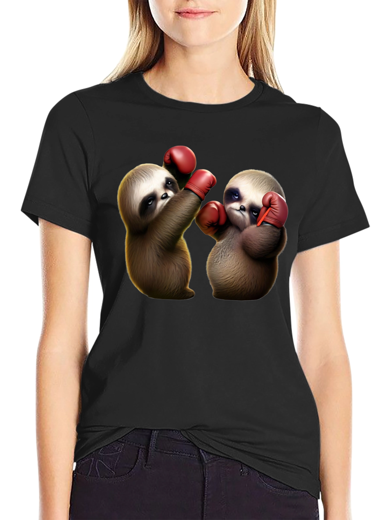 Boxing Sloth Graphic Tee