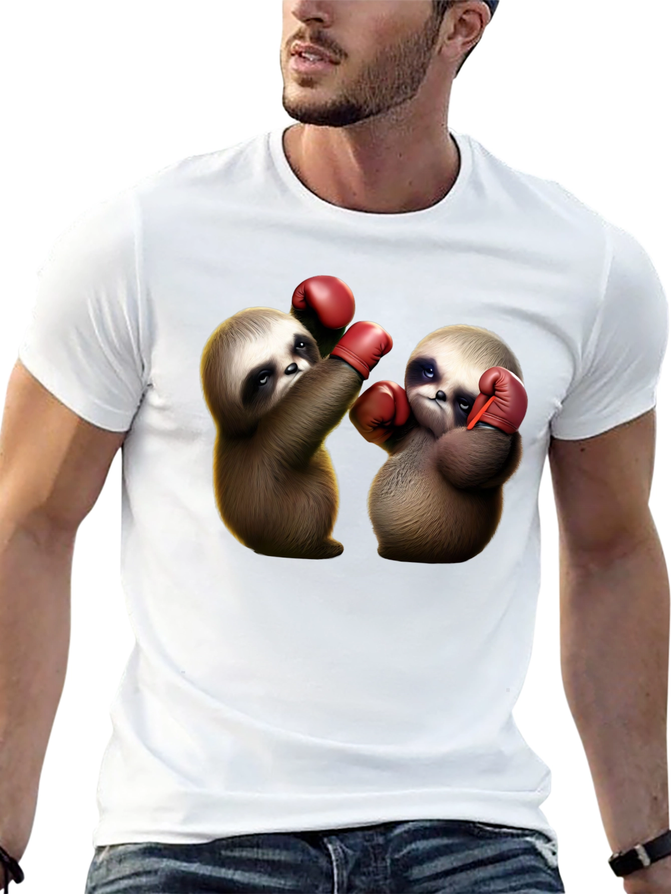 Boxing Sloth Graphic Tee