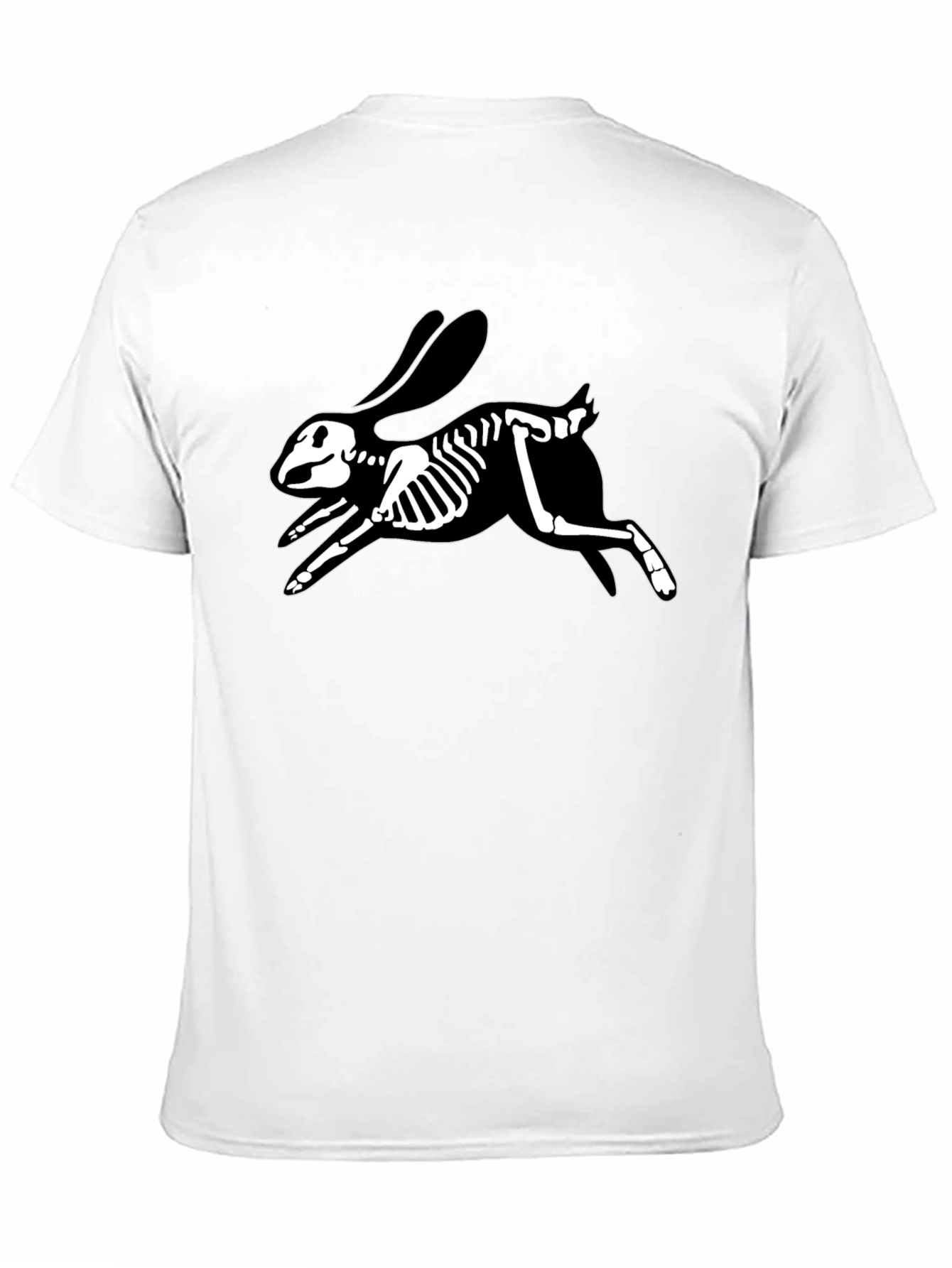 Skeleton Rabbit Graphic Tee - Black Cotton T-Shirt