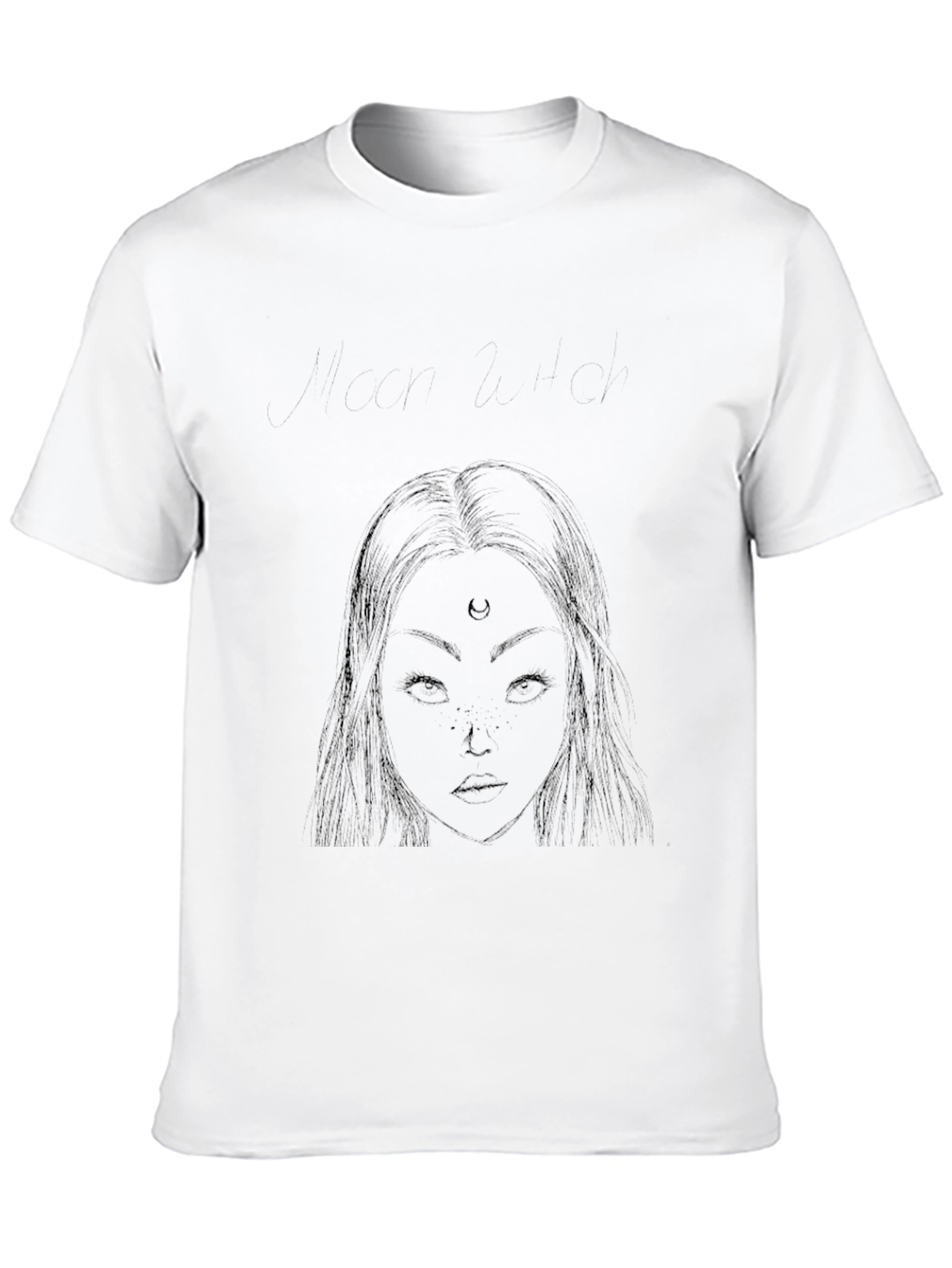 Black T-Shirt with Moon Goddess Design