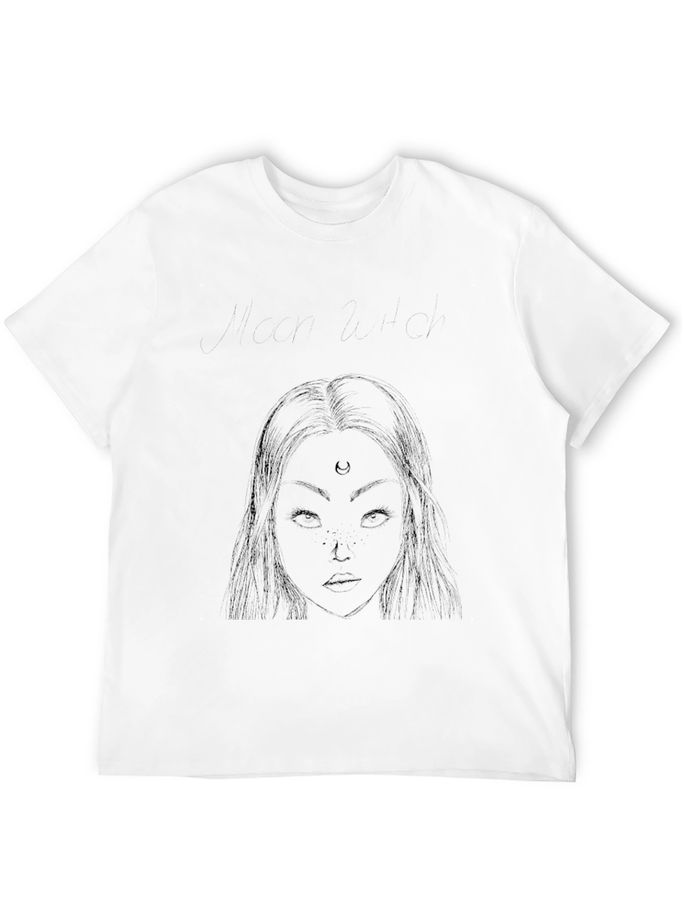 Black T-Shirt with Moon Goddess Design