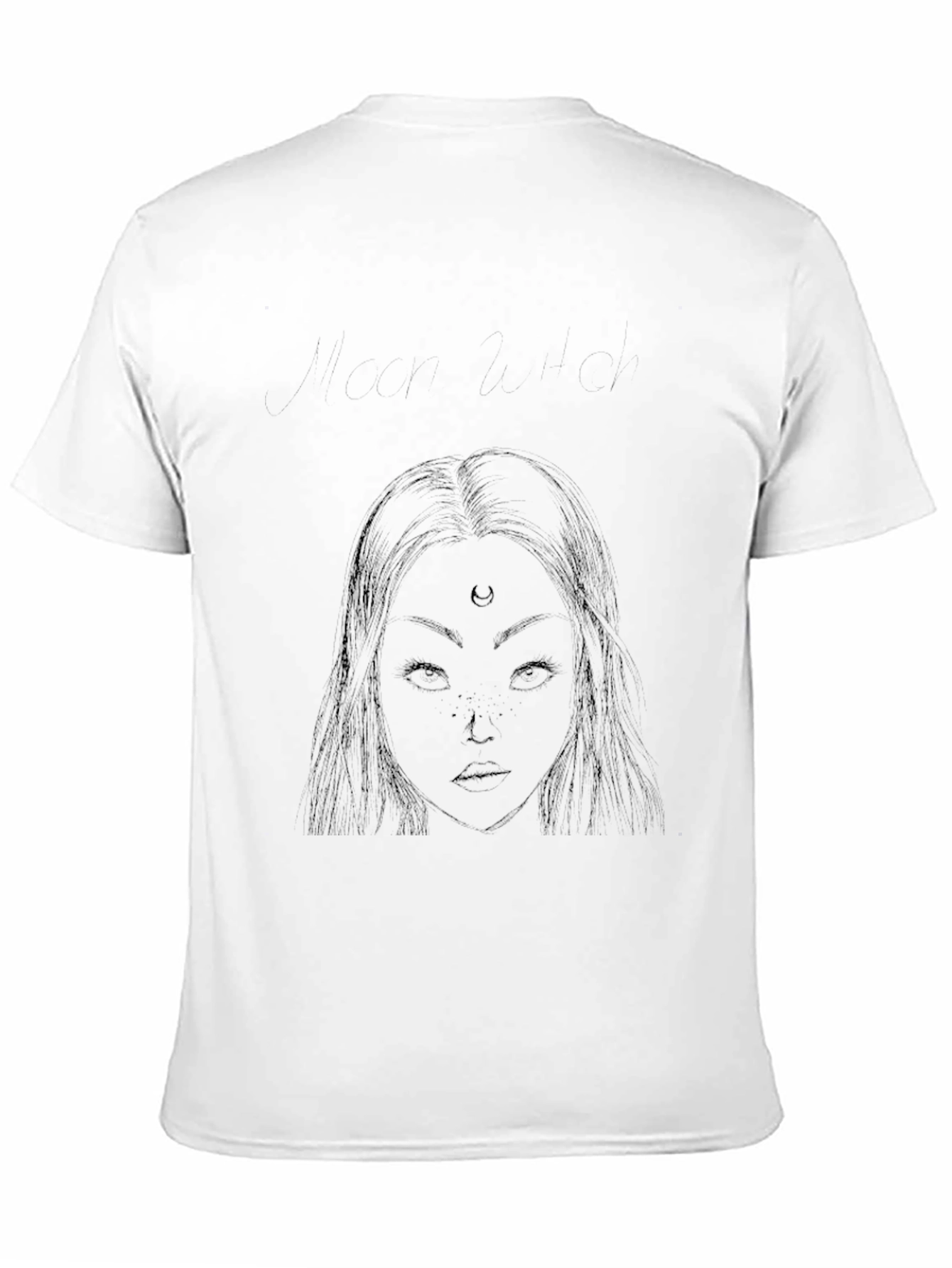 Black T-Shirt with Moon Goddess Design