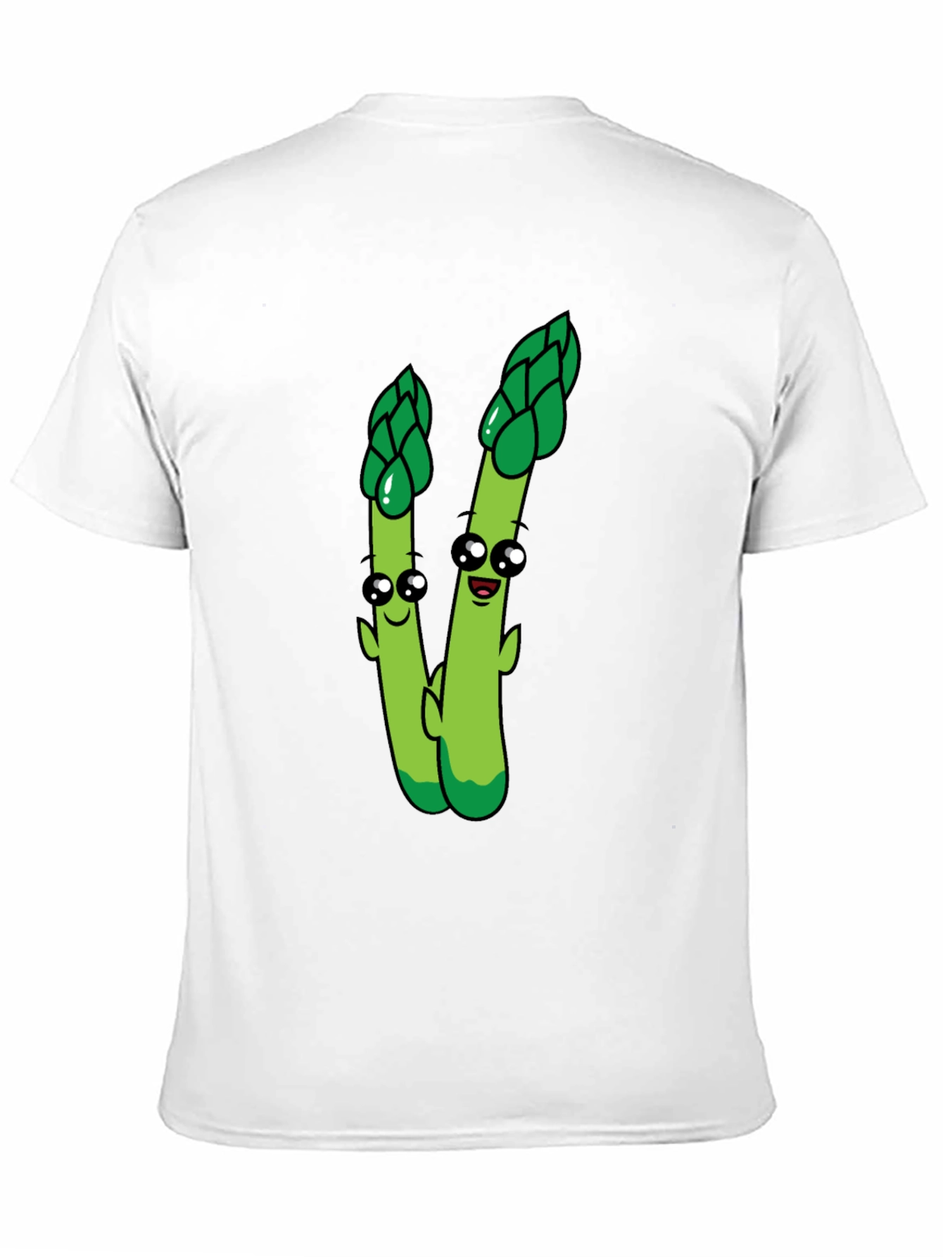 Cartoon Asparagus Graphic Tee - Black