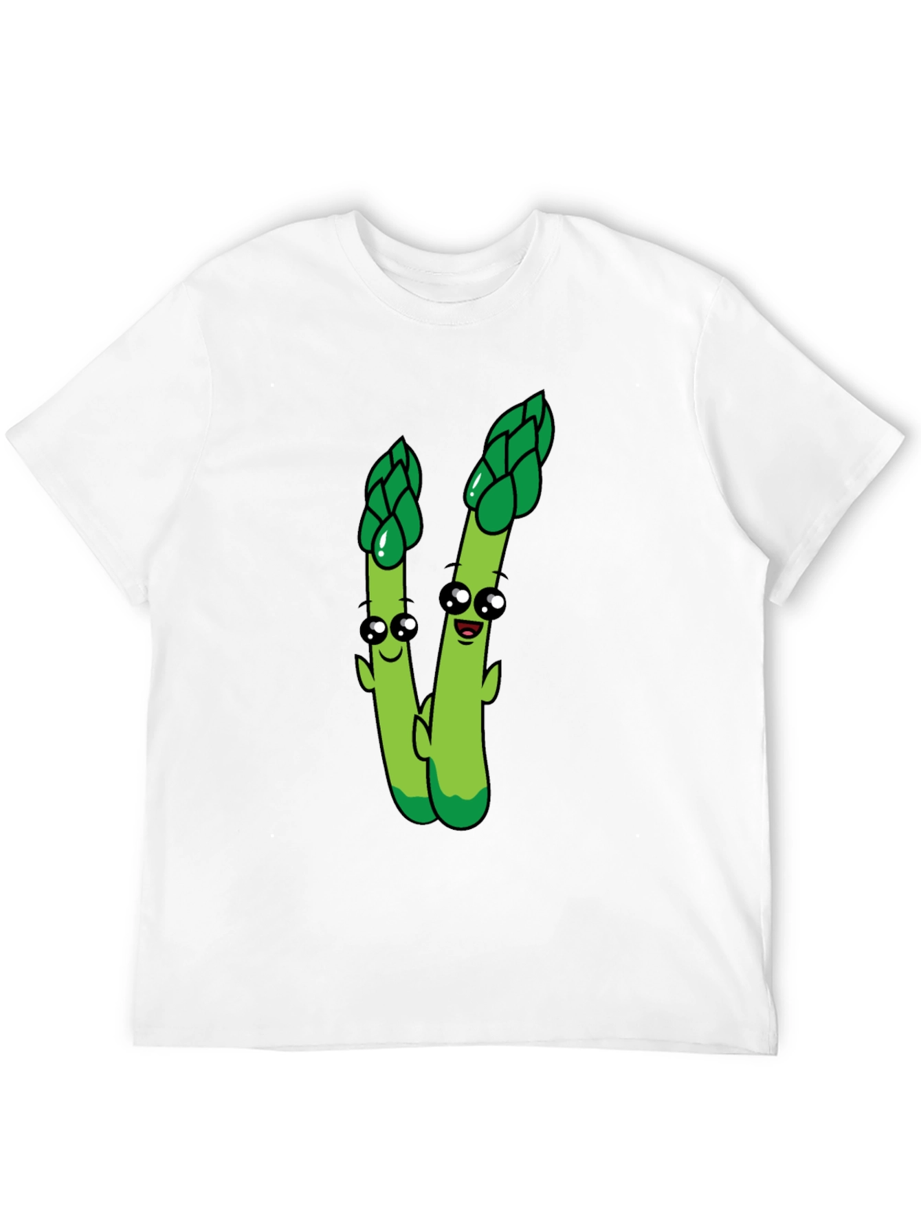 Cartoon Asparagus Graphic Tee - Black