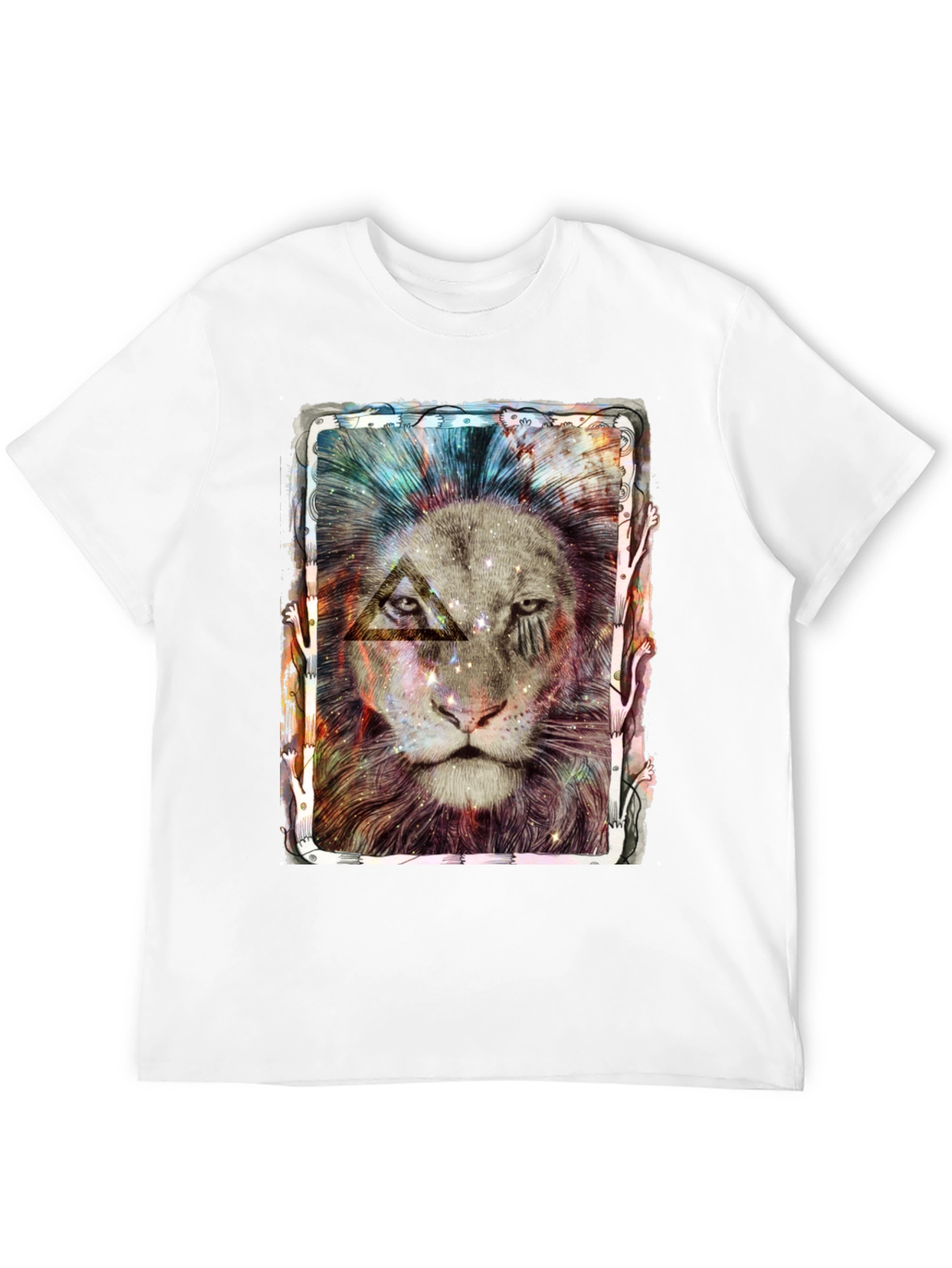 Cosmic Lion Graphic Tee - Unique Design