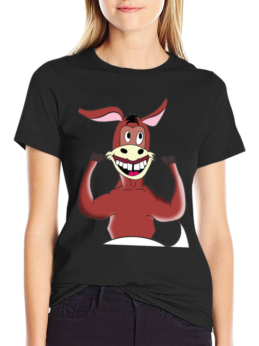 Cartoon Donkey Graphic Tee - Mens Black T-Shirt