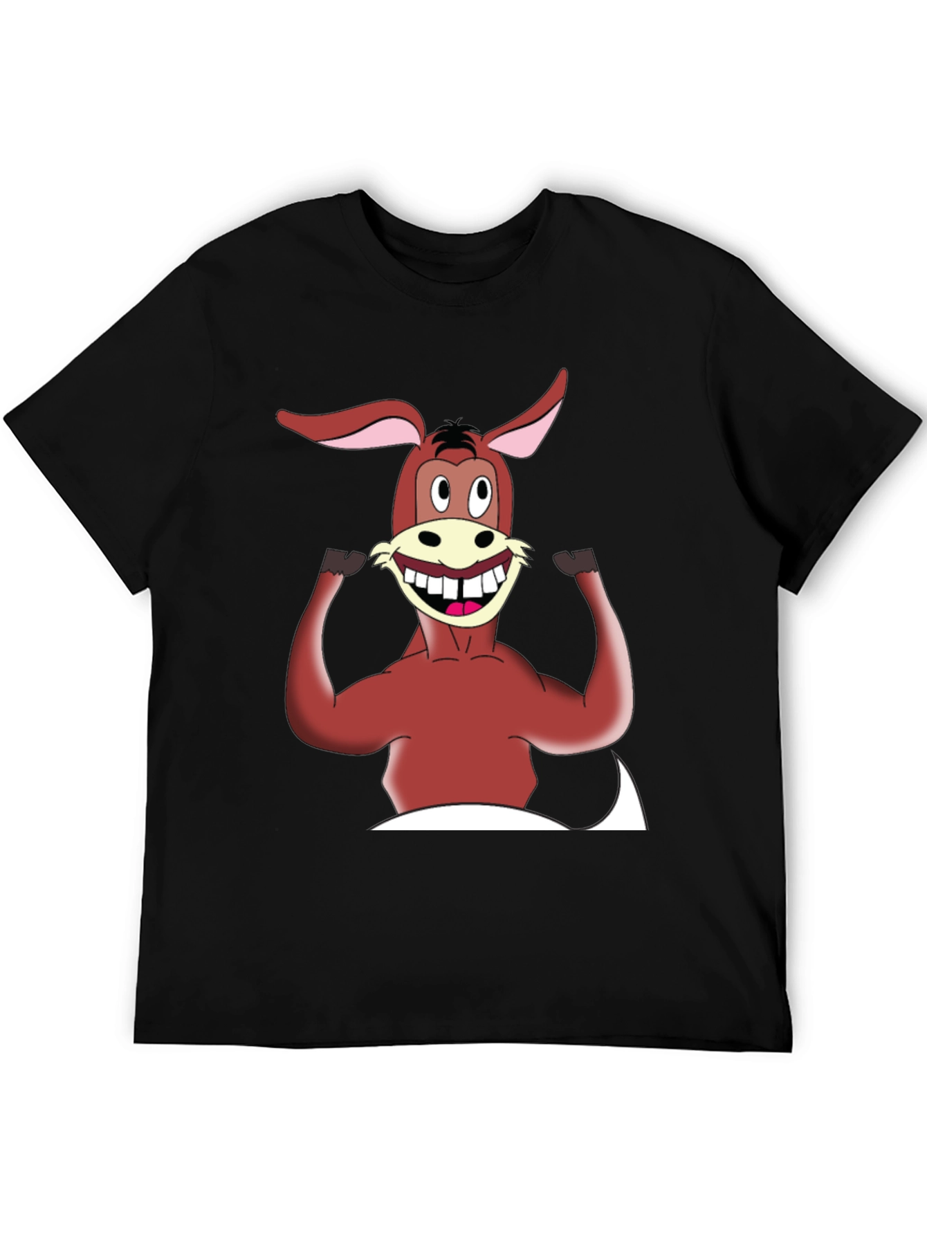 Cartoon Donkey Graphic Tee - Mens Black T-Shirt