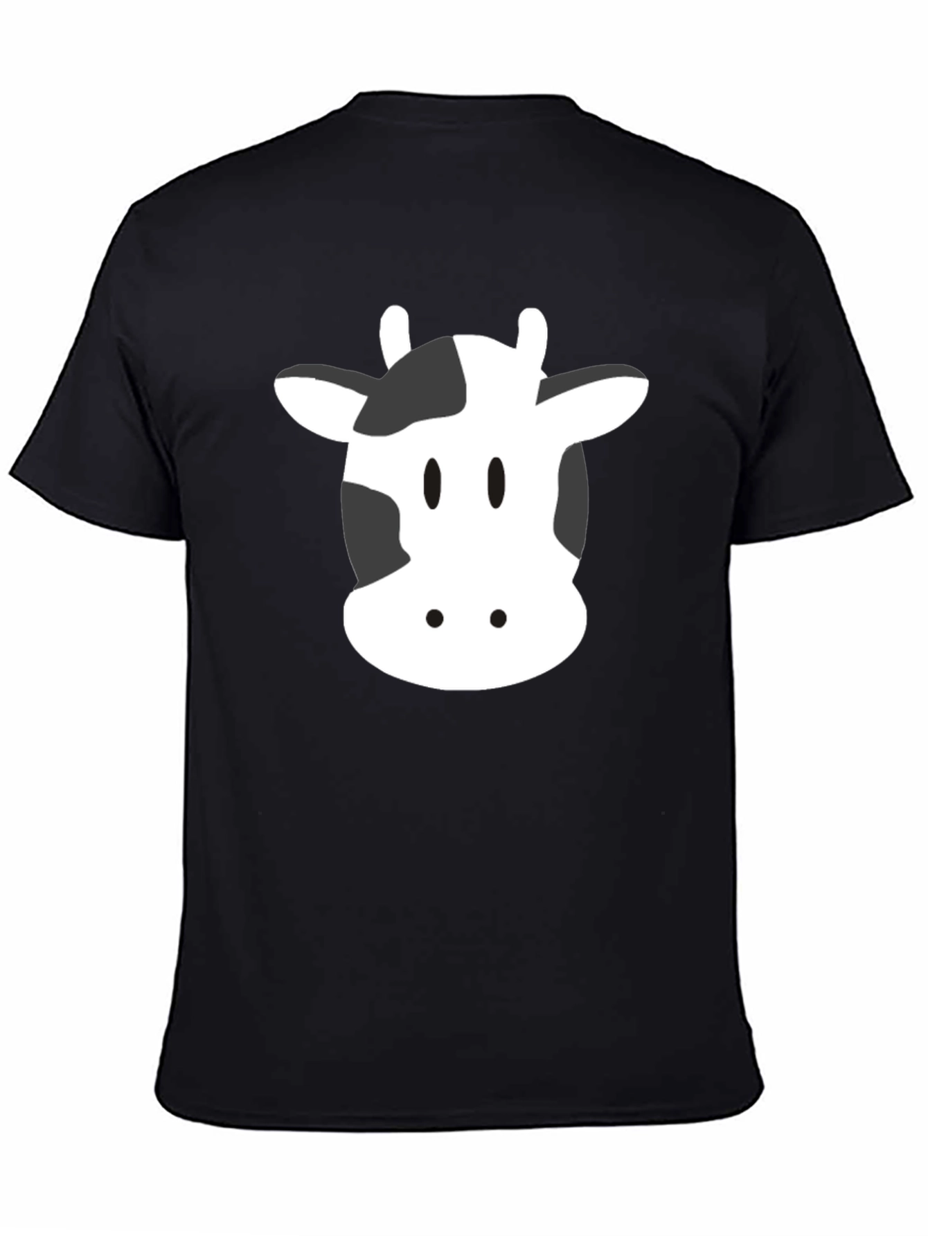 Cow Face Graphic Tee - Unisex Black T-Shirt