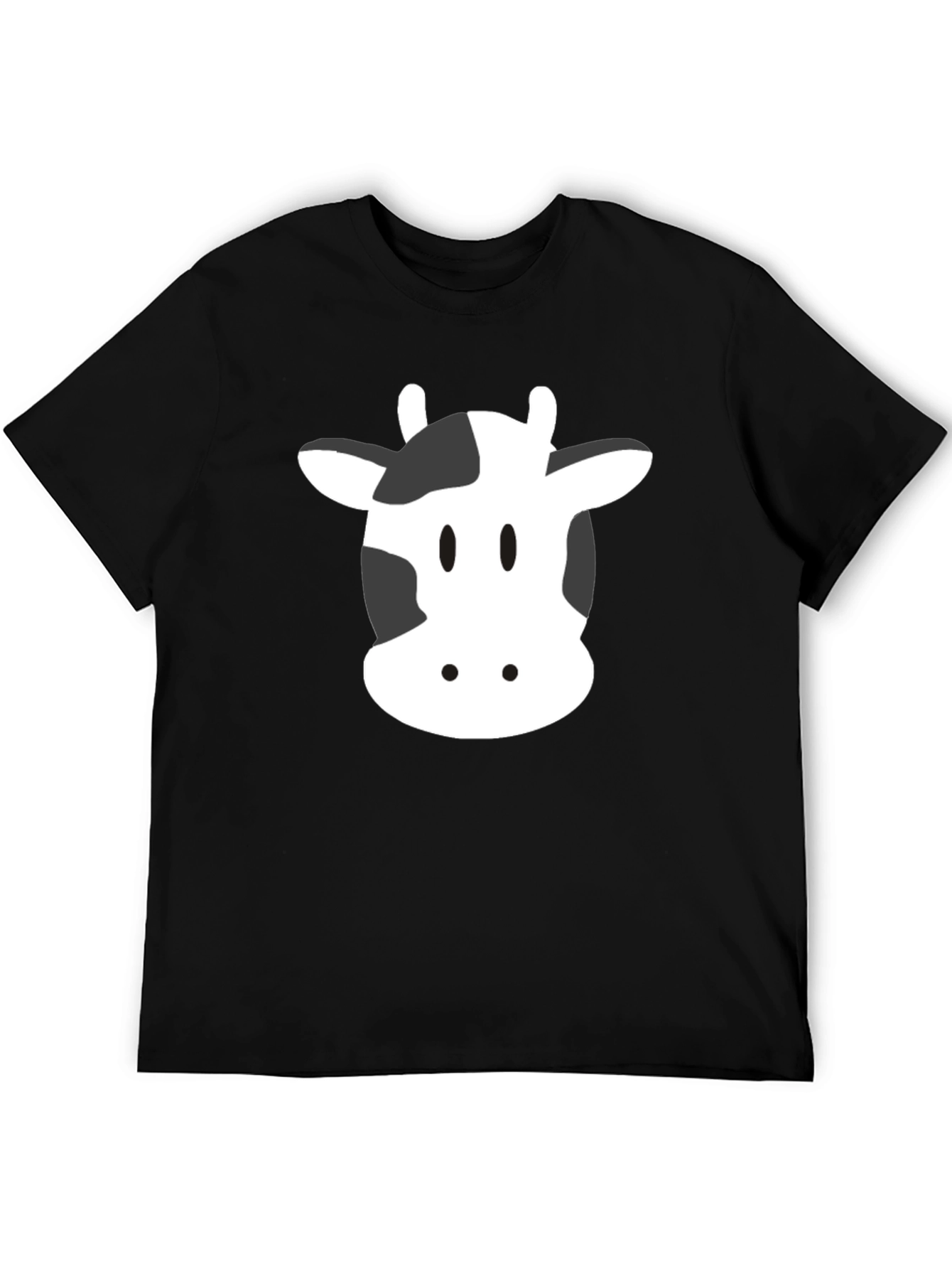 Cow Face Graphic Tee - Unisex Black T-Shirt