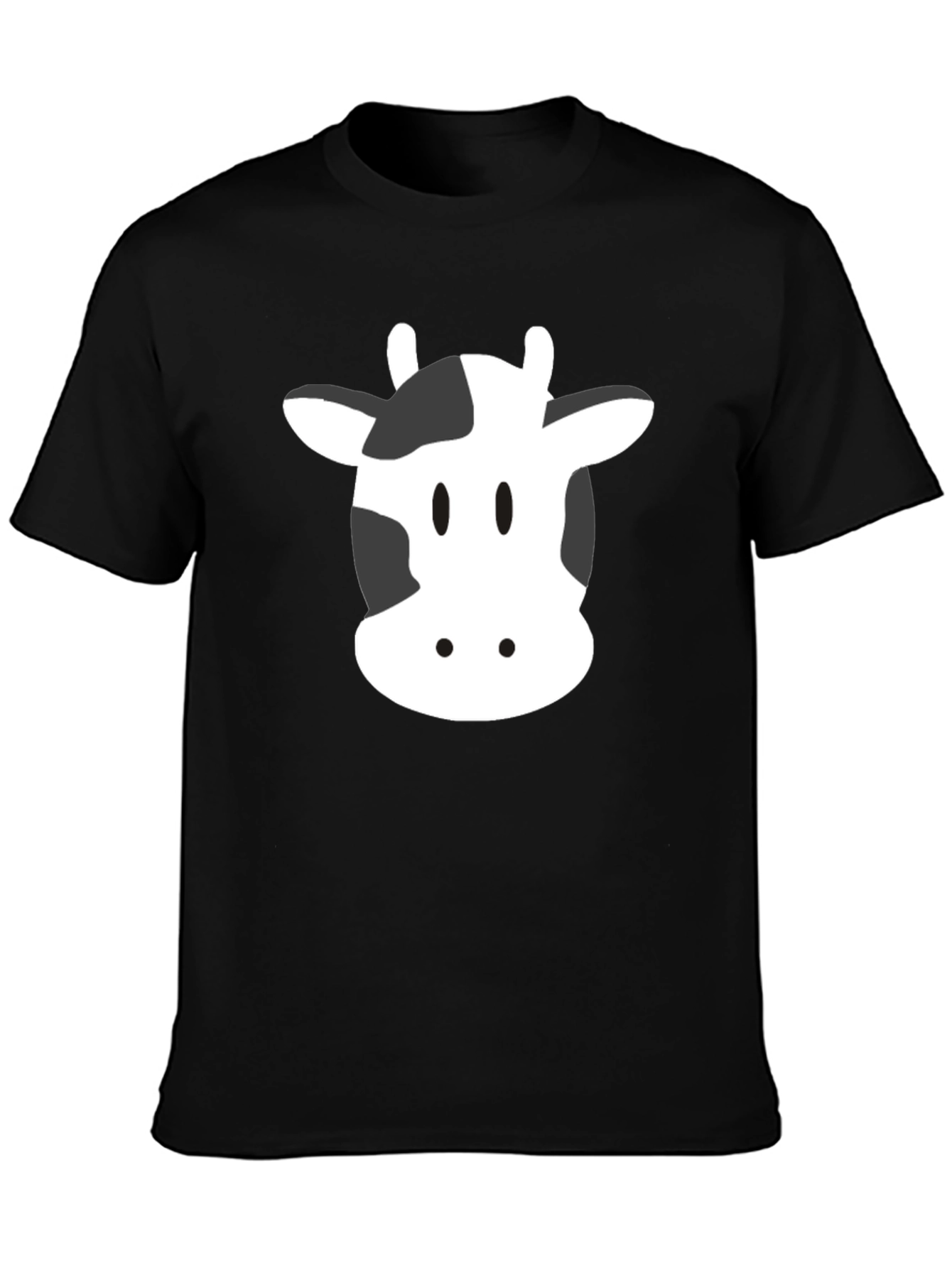 Cow Face Graphic Tee - Unisex Black T-Shirt