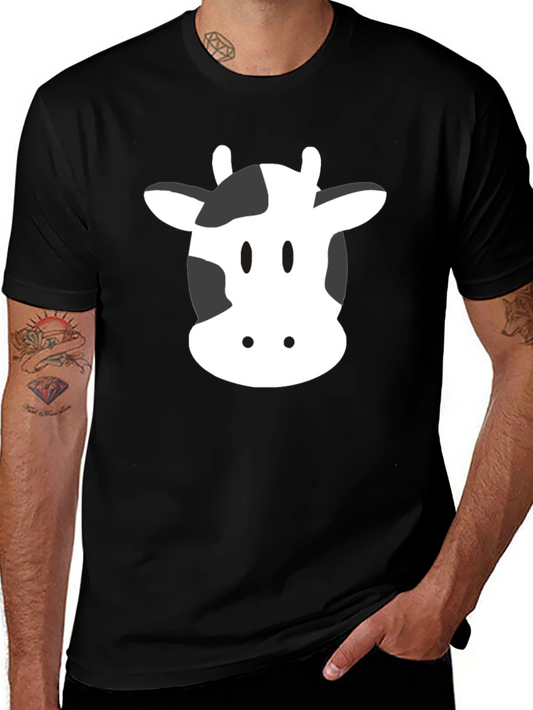 Cow Face Graphic Tee - Unisex Black T-Shirt