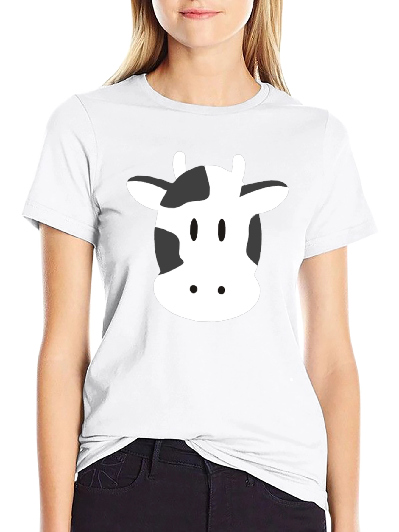Cow Face Graphic Tee - Unisex Black T-Shirt
