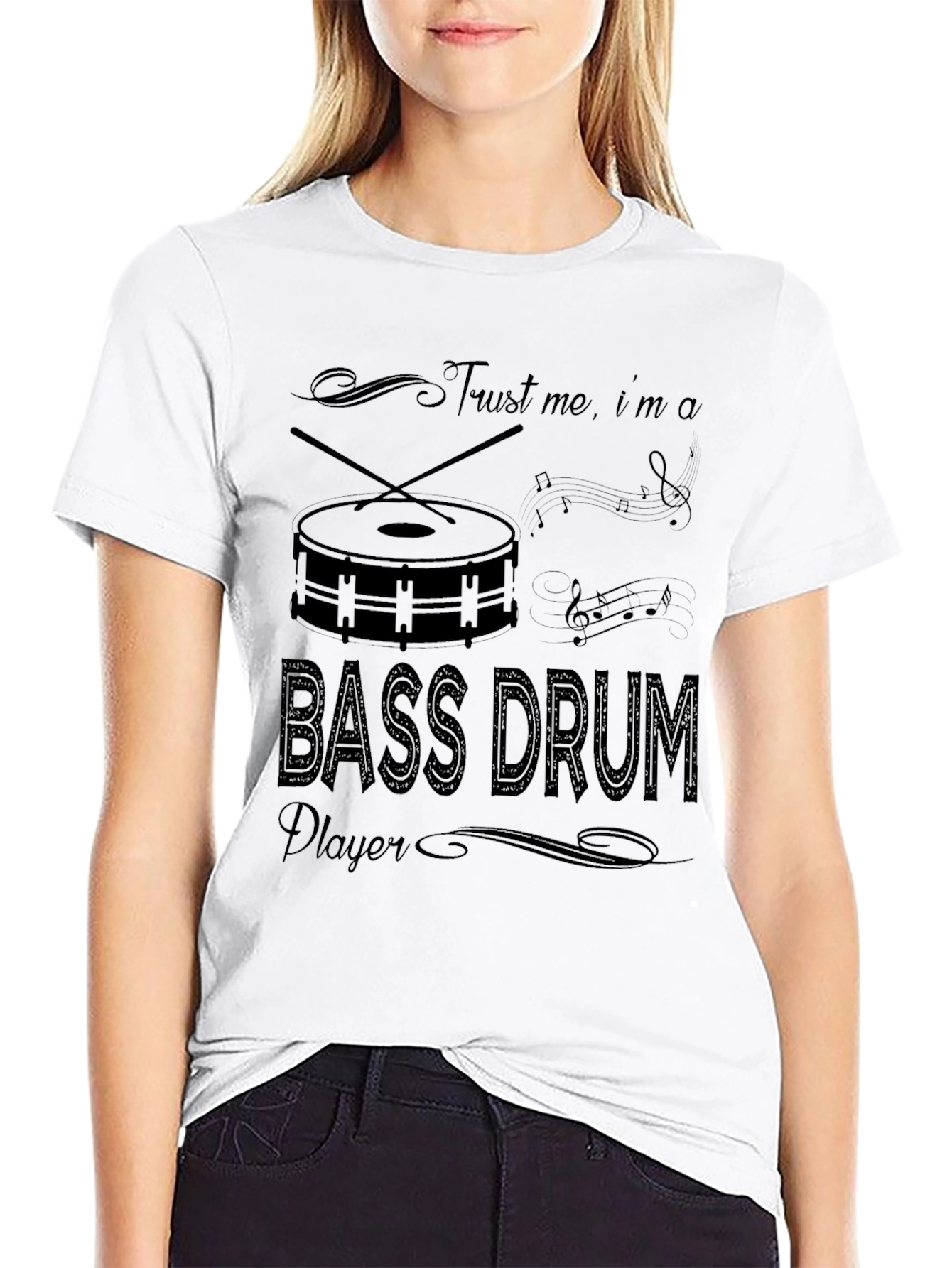 Trust Me Im A Bass Drum Player Black T-Shirt