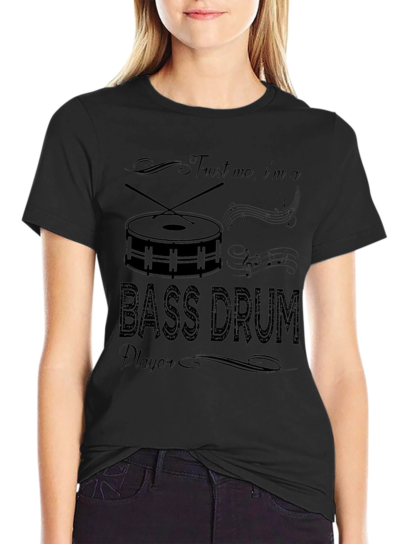 Trust Me Im A Bass Drum Player Black T-Shirt