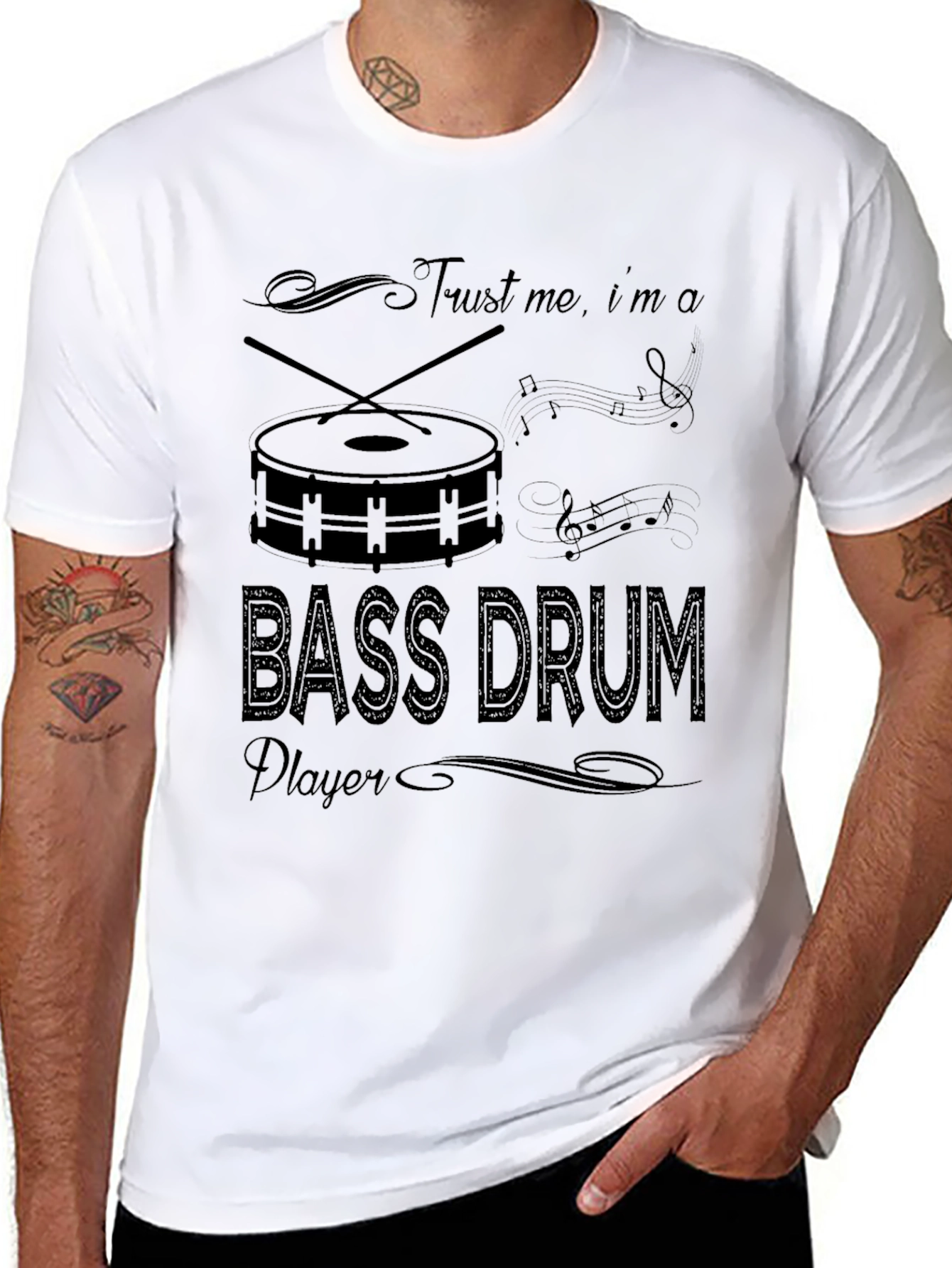 Trust Me Im A Bass Drum Player Black T-Shirt