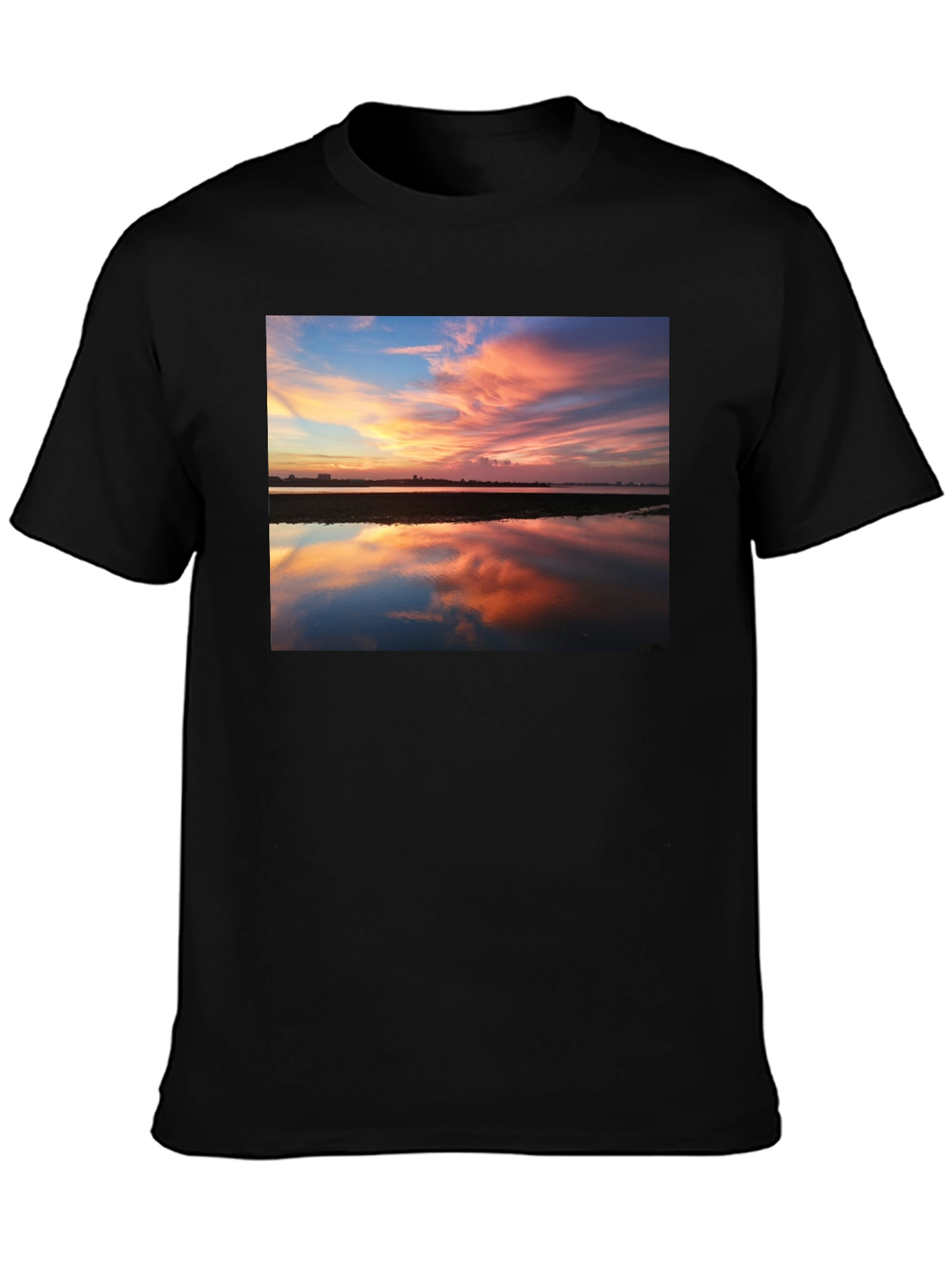 Sunset Reflection Graphic Tee - Black