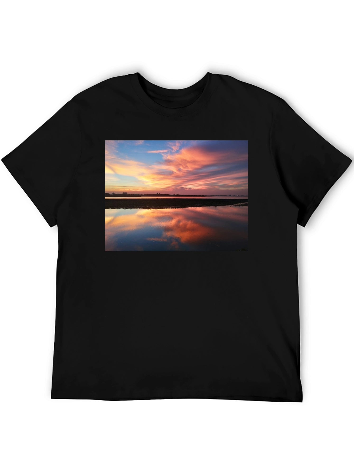 Sunset Reflection Graphic Tee - Black