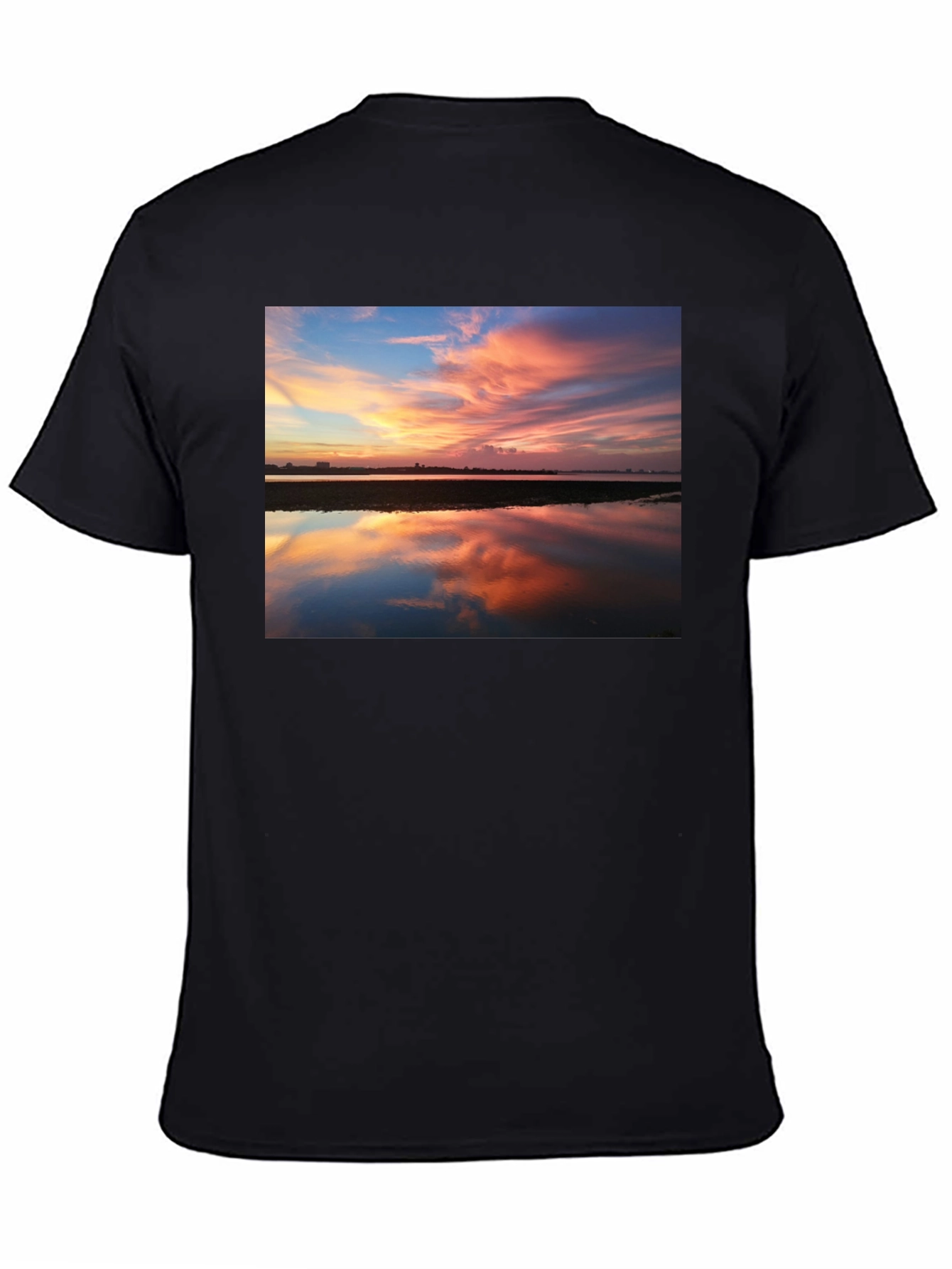Sunset Reflection Graphic Tee - Black