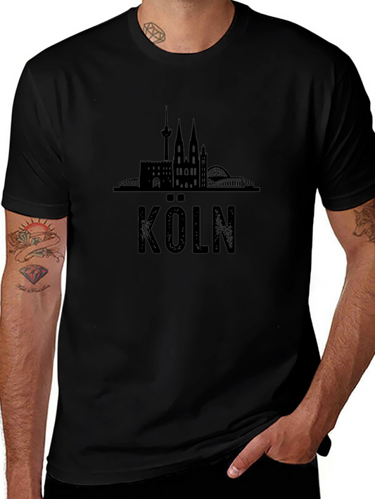 Köln Skyline T-Shirt - Black Graphic Tee