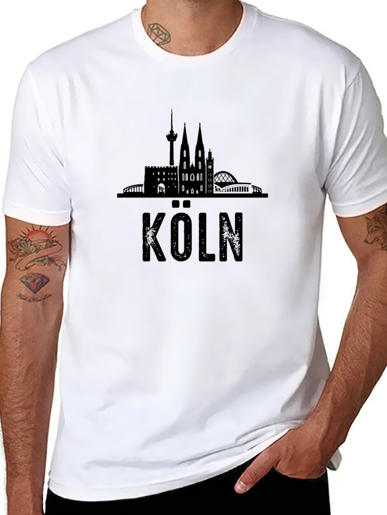 Köln Skyline T-Shirt - Black Graphic Tee