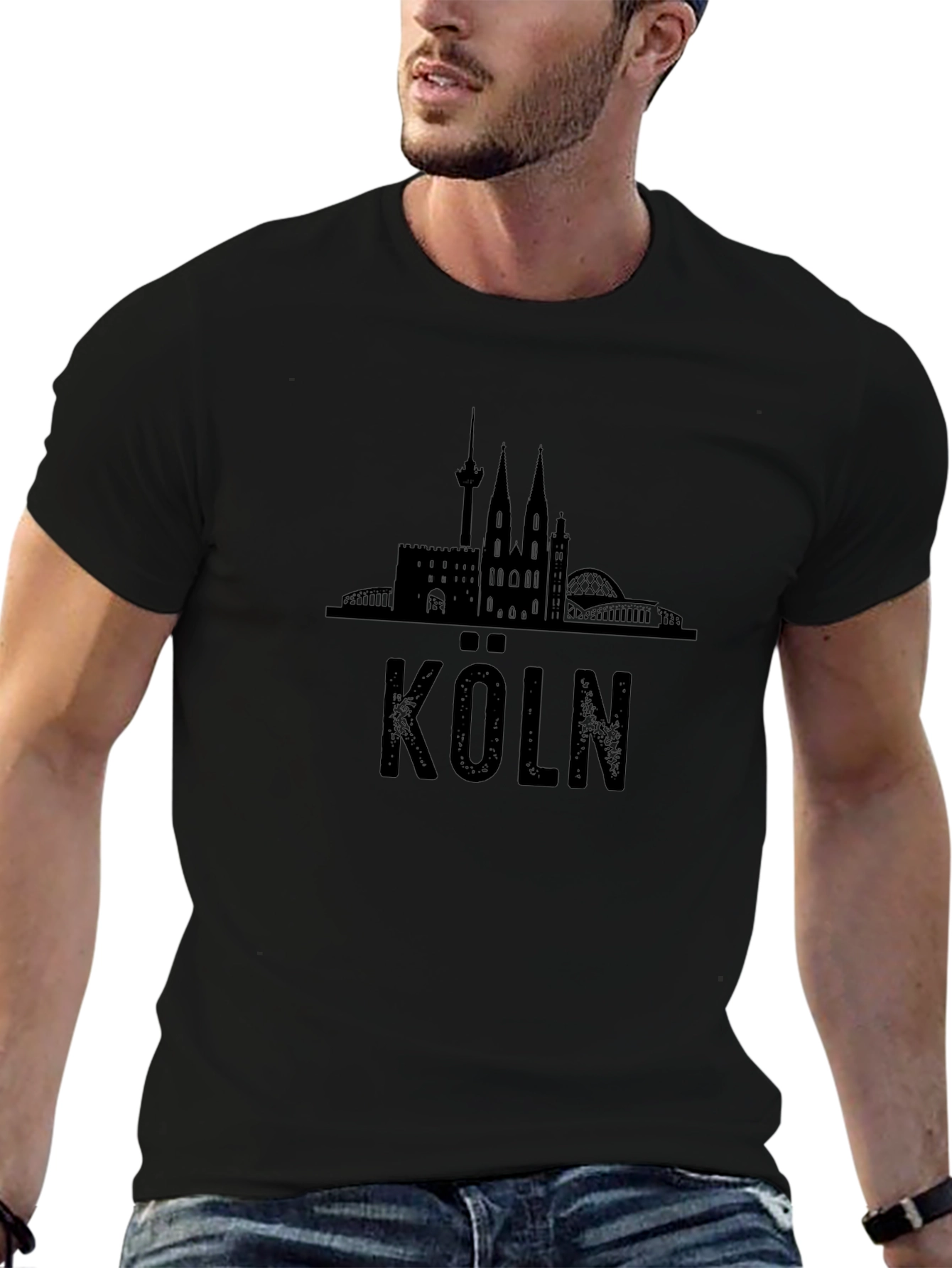 Köln Skyline T-Shirt - Black Graphic Tee