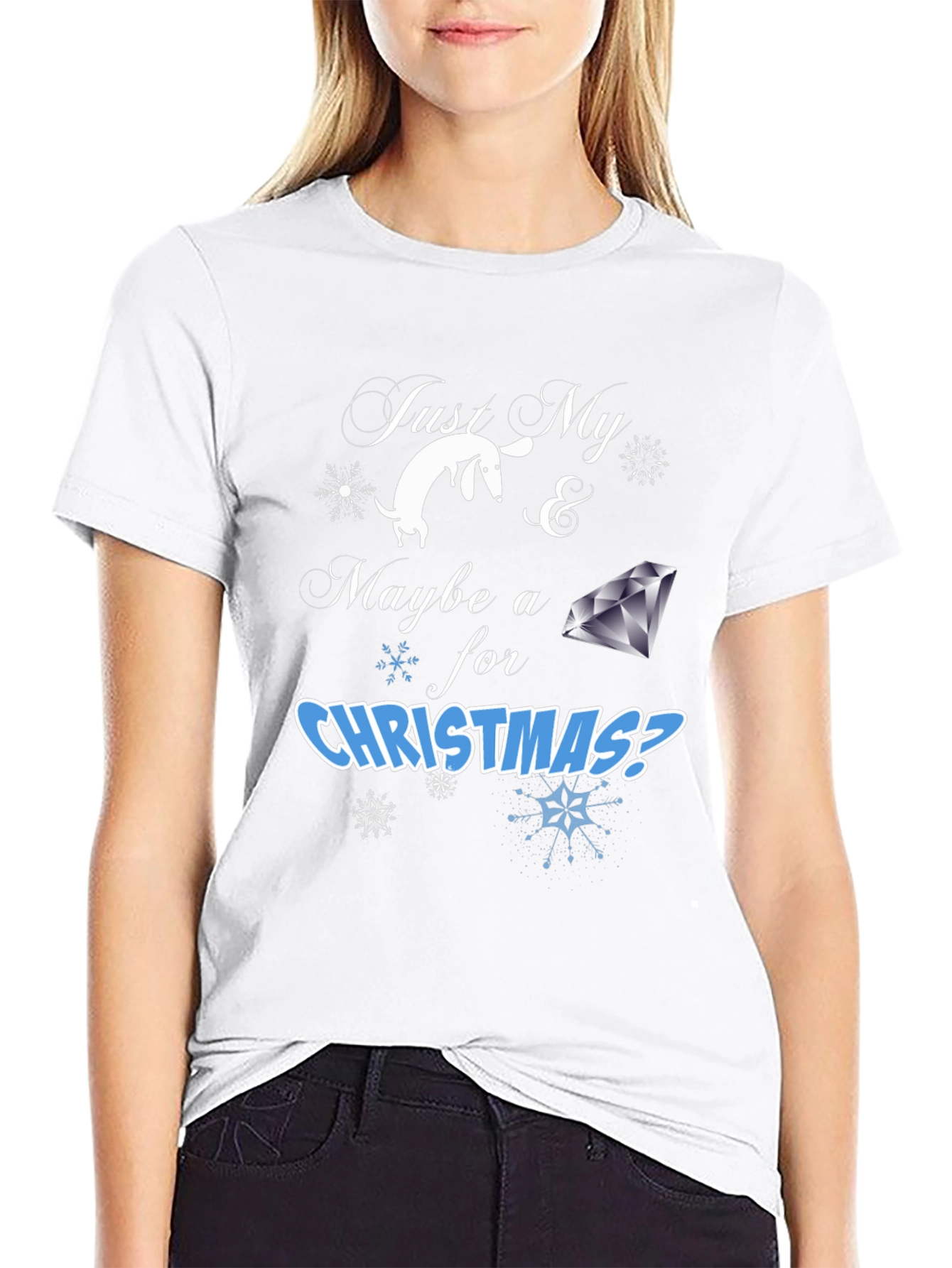 Just My Dog & Maybe a Diamond T-Shirt – Funny Christmas Dog Tee