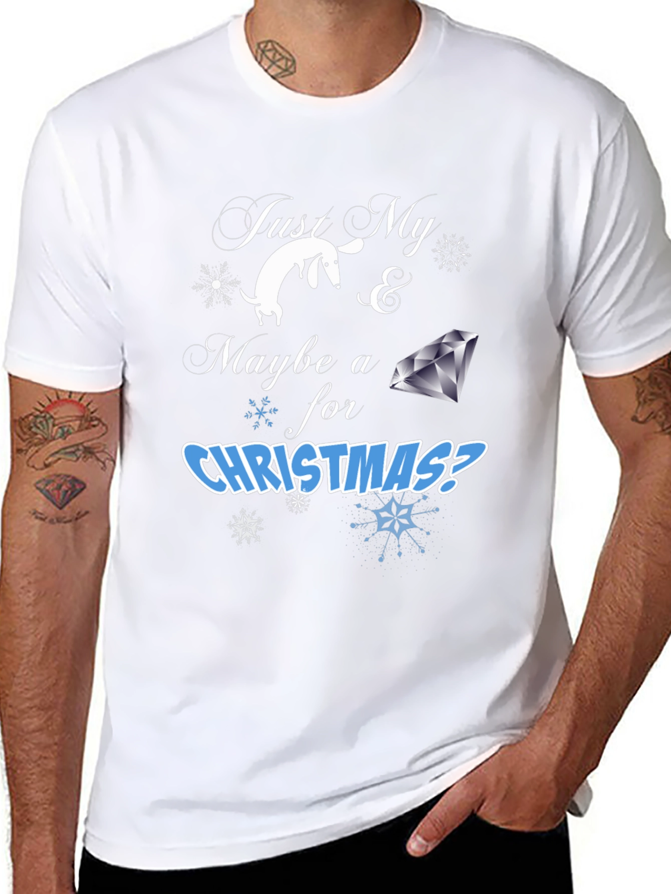 Just My Dog & Maybe a Diamond T-Shirt – Funny Christmas Dog Tee