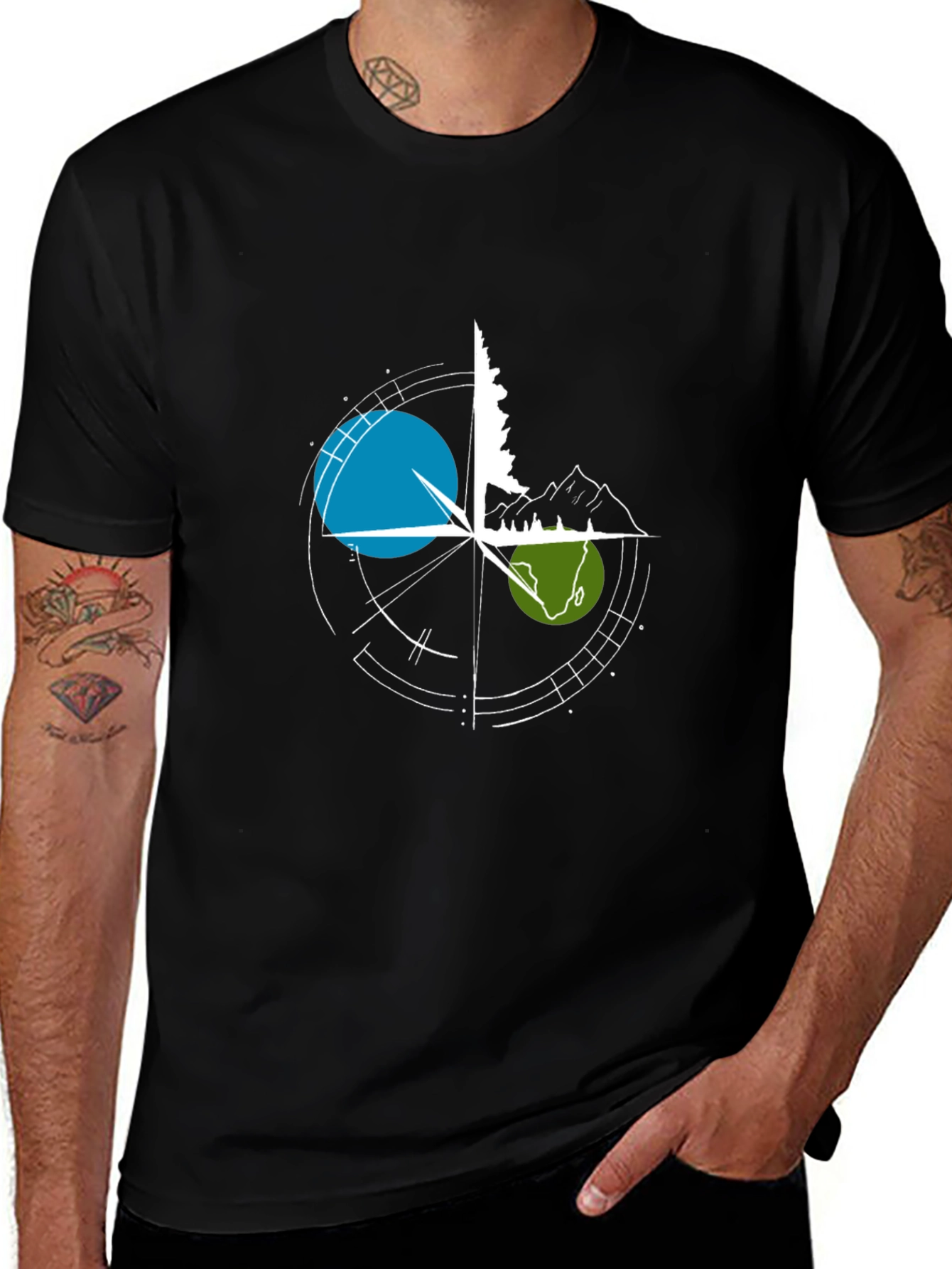 Adventure Compass Graphic Tee - Black